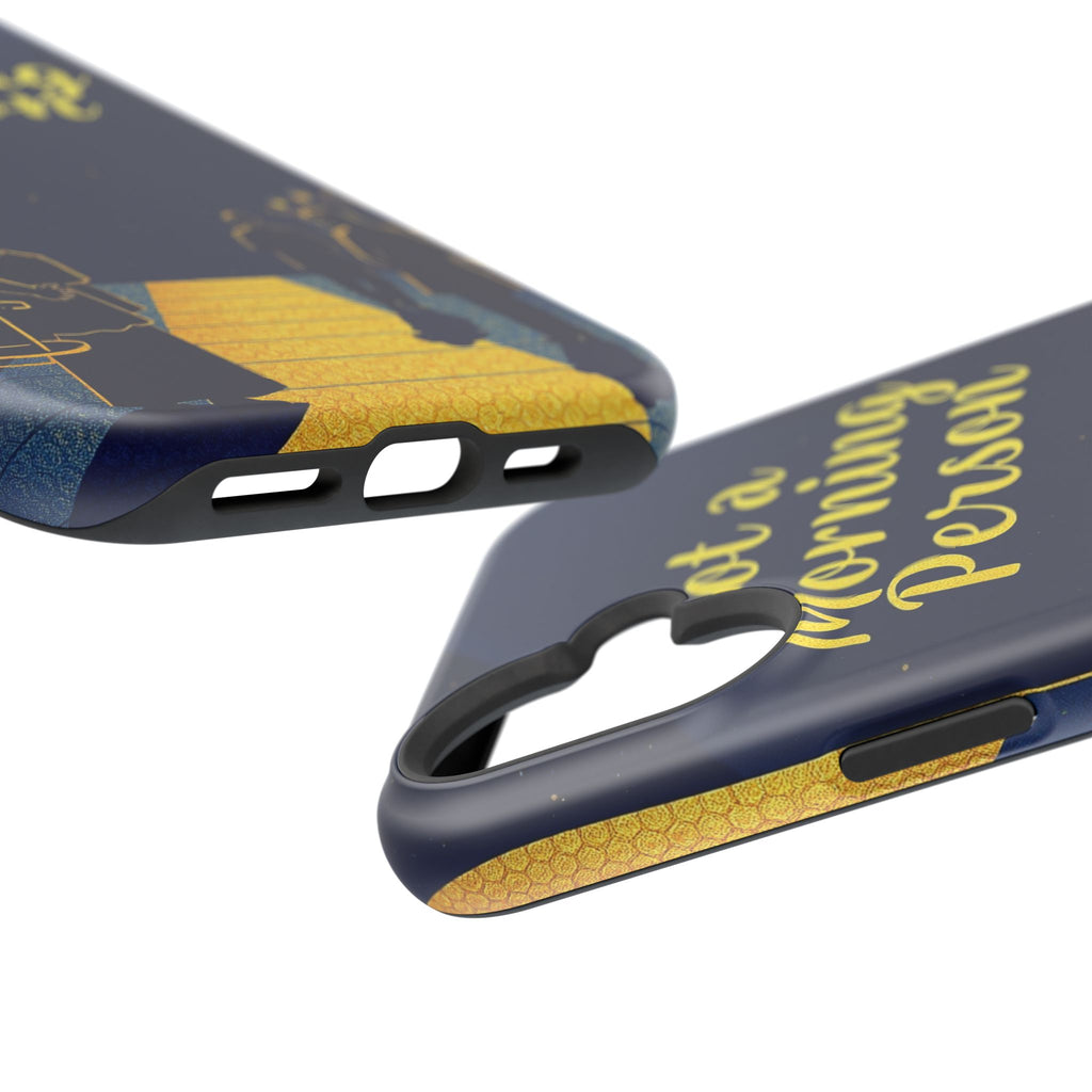 iPhone Midnight Blue And Silver Not a Morning Person Slim Snap Case · iPhone Cas