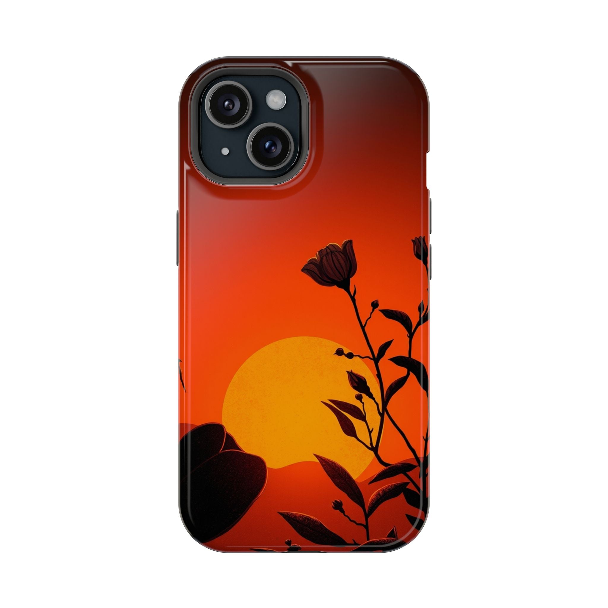 iPhone Bloom and Leaf Dark Gothic Ink Slim Everyday Designer Case · iPhone Case