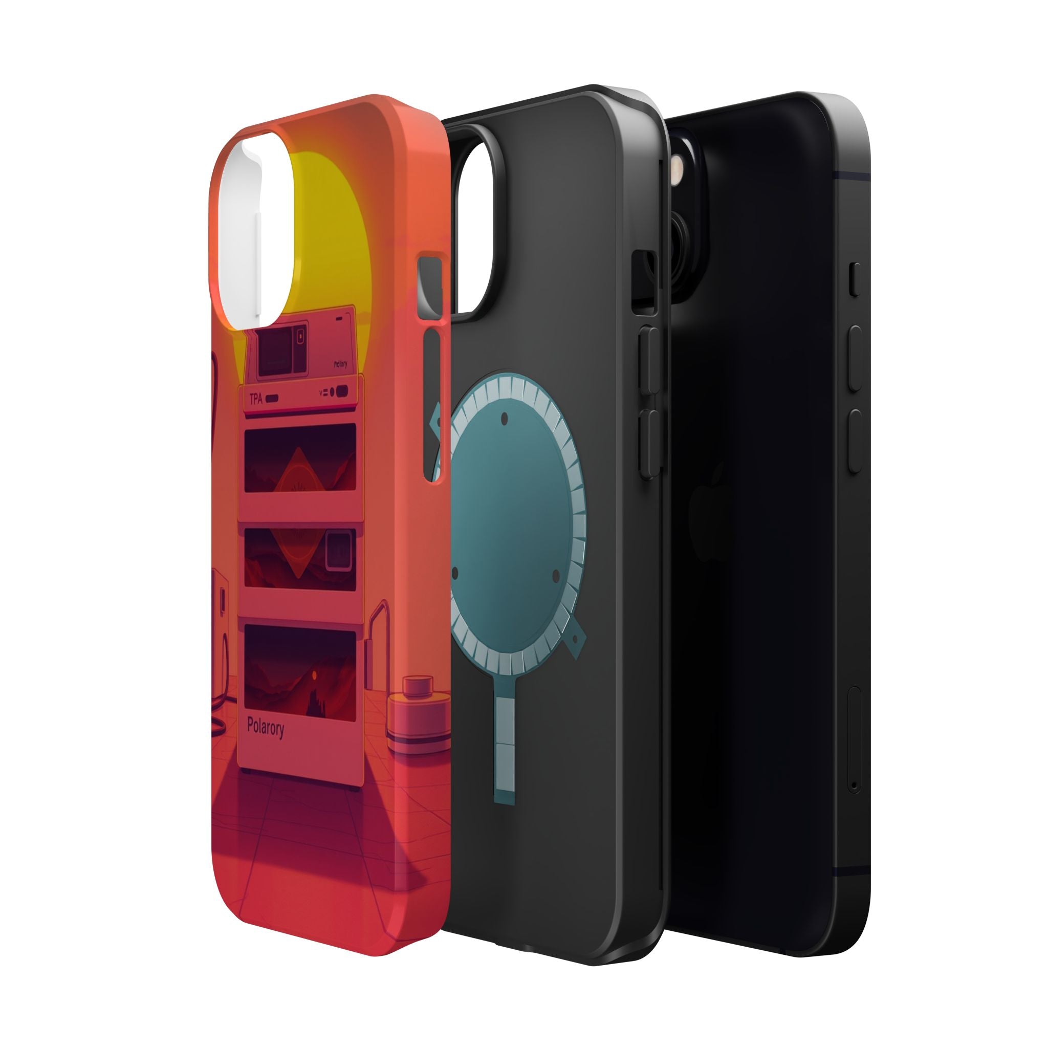 iPhone Polaroid Stack Memory Neon Cyberpunk Slim Everyday Designer Case · iPhone