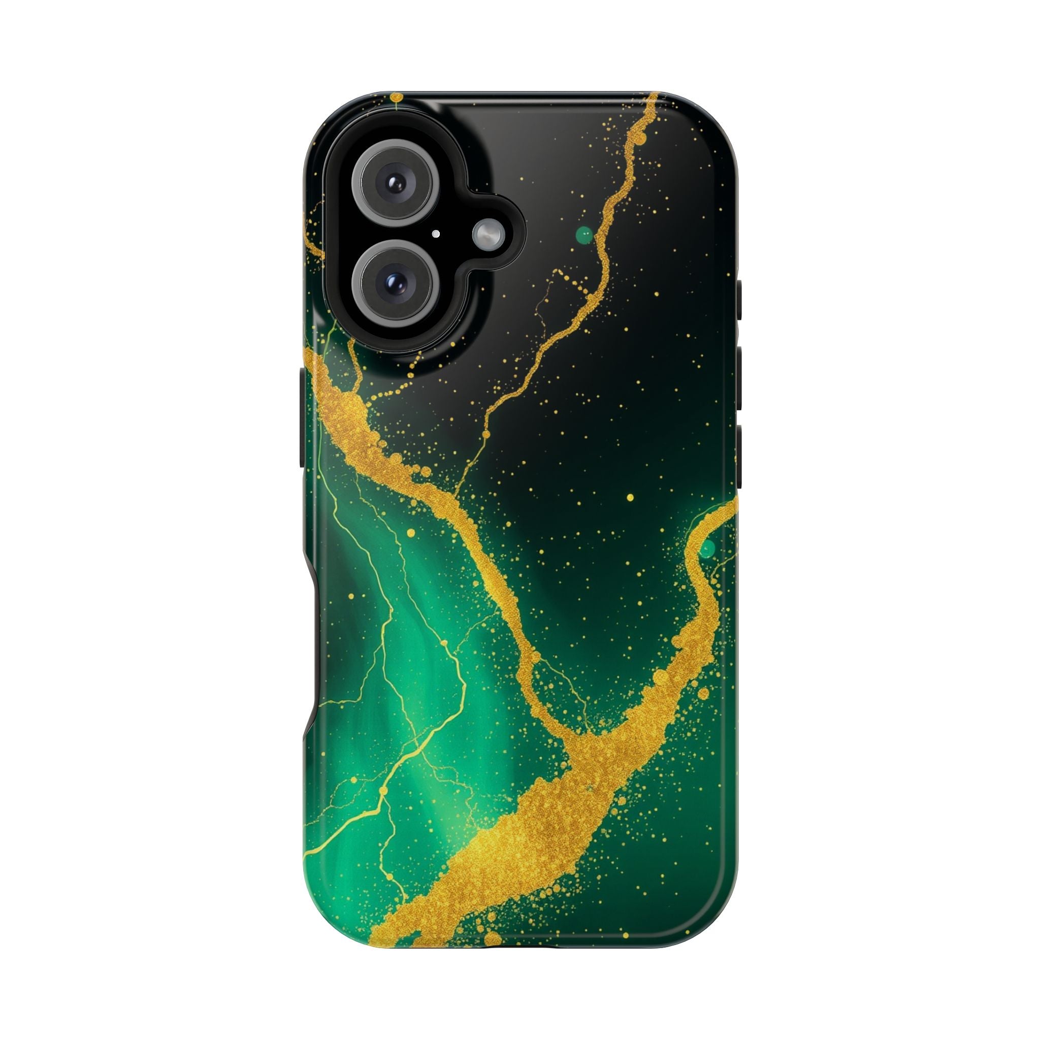 iPhone Emerald Green And Gold Petal Storm Slim iPhone Everyday Designer · iPhone
