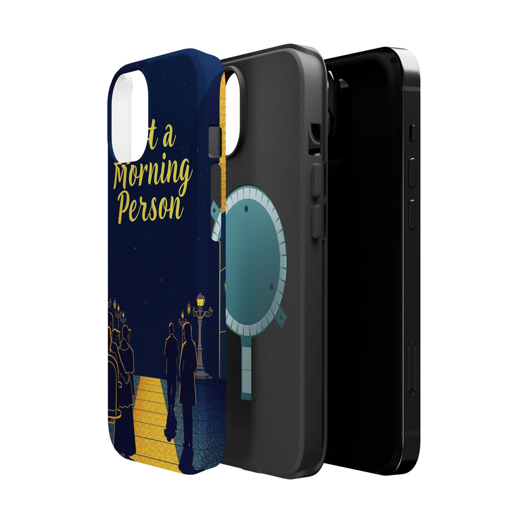 iPhone Midnight Blue And Silver Not a Morning Person Slim Snap Case · iPhone Cas