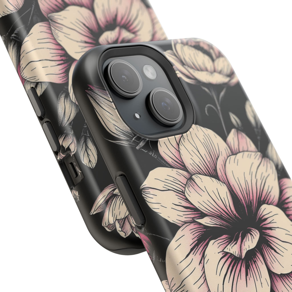 iPhone Floral Dark Academia Gothic Ink Slim Everyday Designer Case · iPhone Case