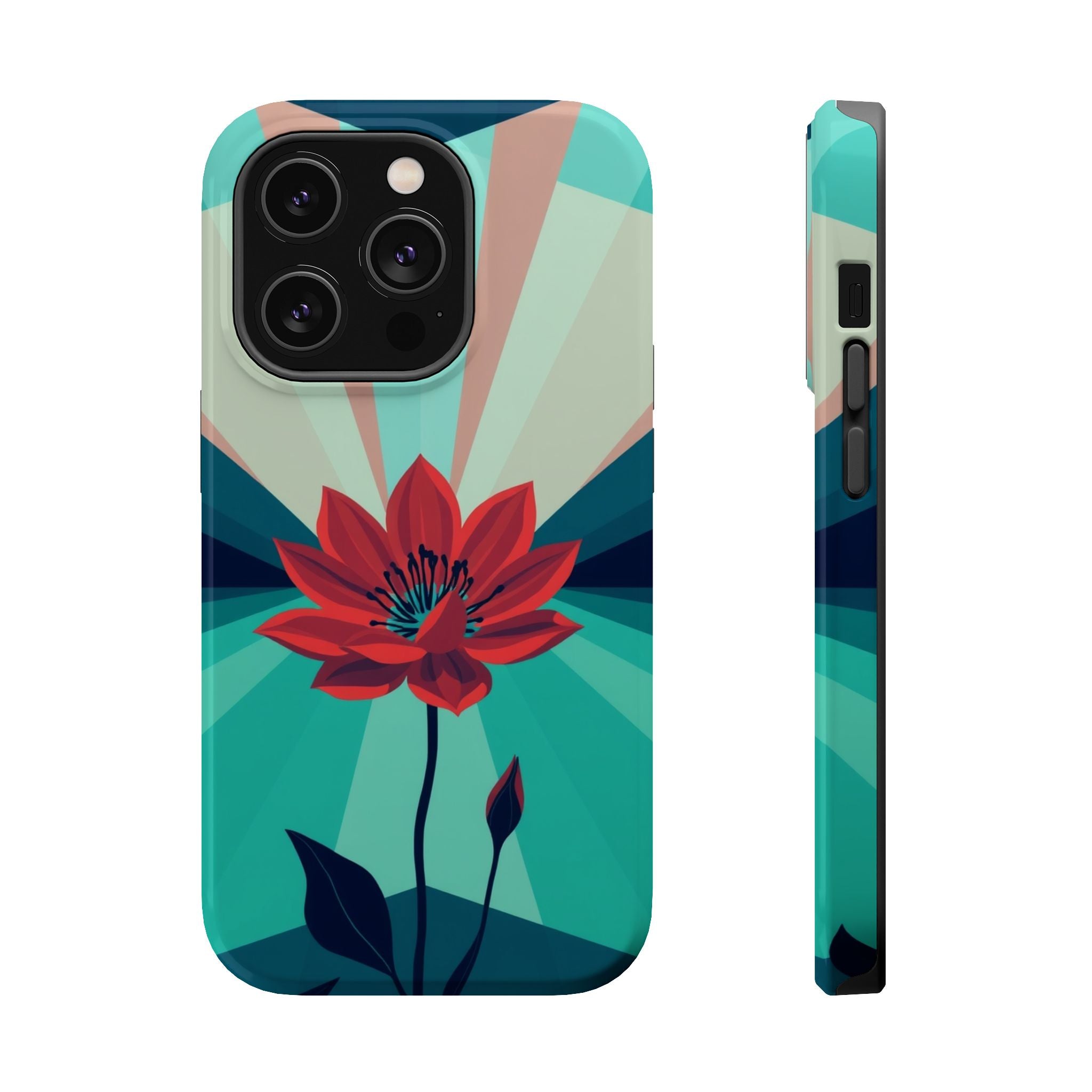 iPhone Teal And Coral Night Bloomer Slim Everyday Designer Case · iPhone Case
