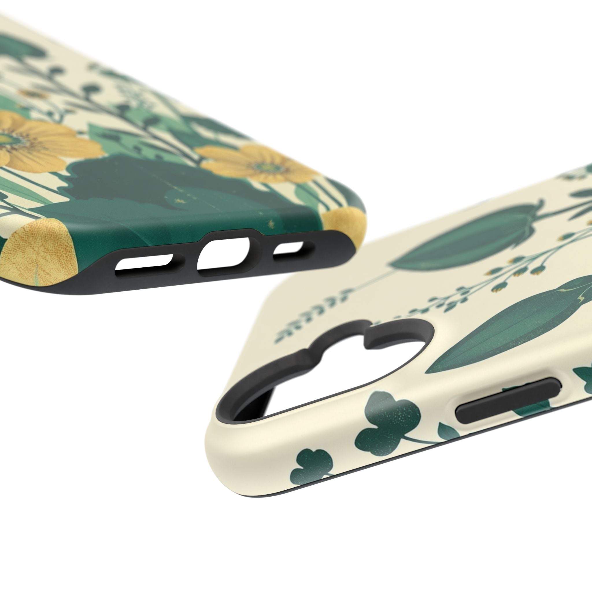iPhone Emerald Green And Gold Pressed Botanicals Clean iPhone Minimal · iPhone C