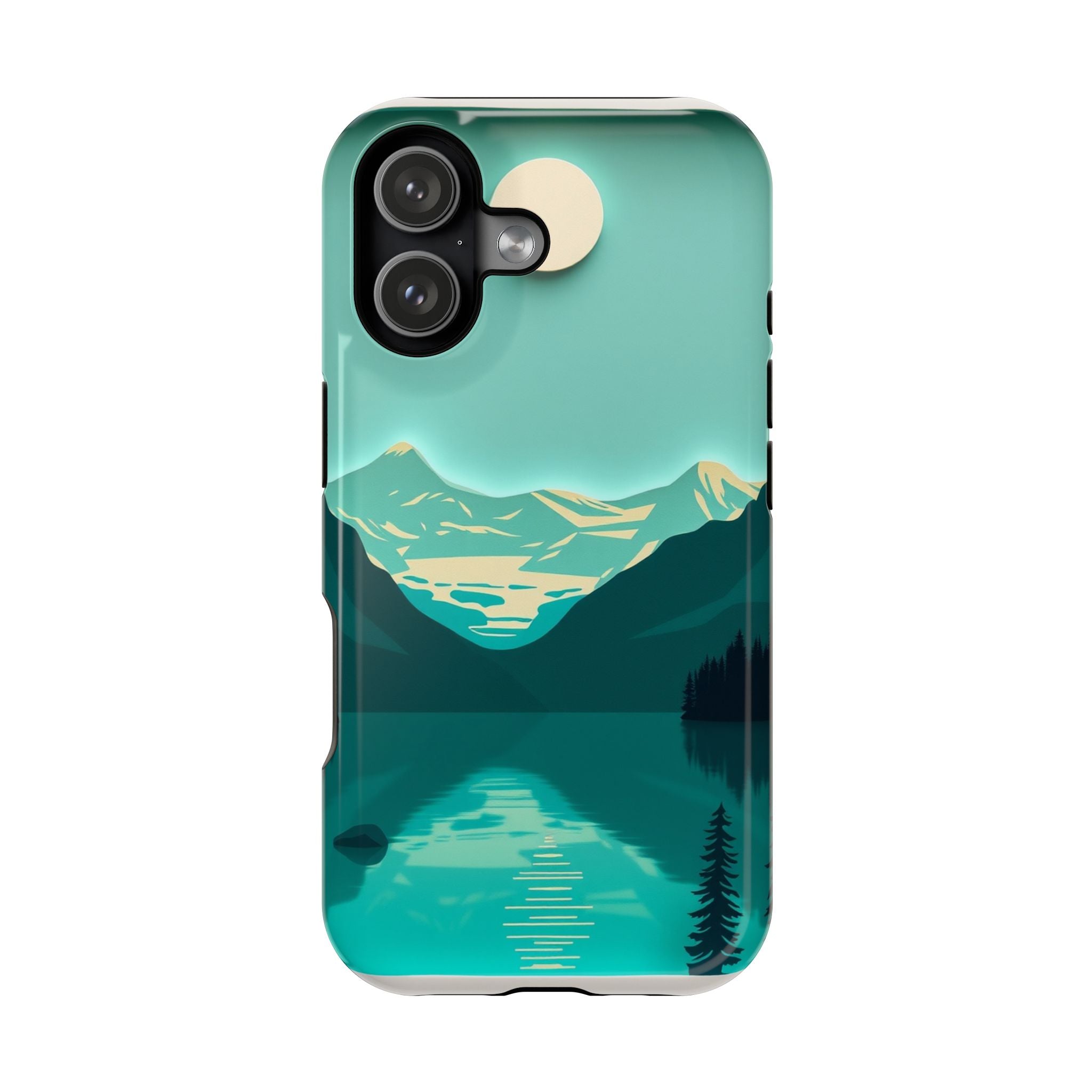 iPhone Glacier Lake Paper Cut Art Bold Modern Everyday Snap Case · iPhone Case