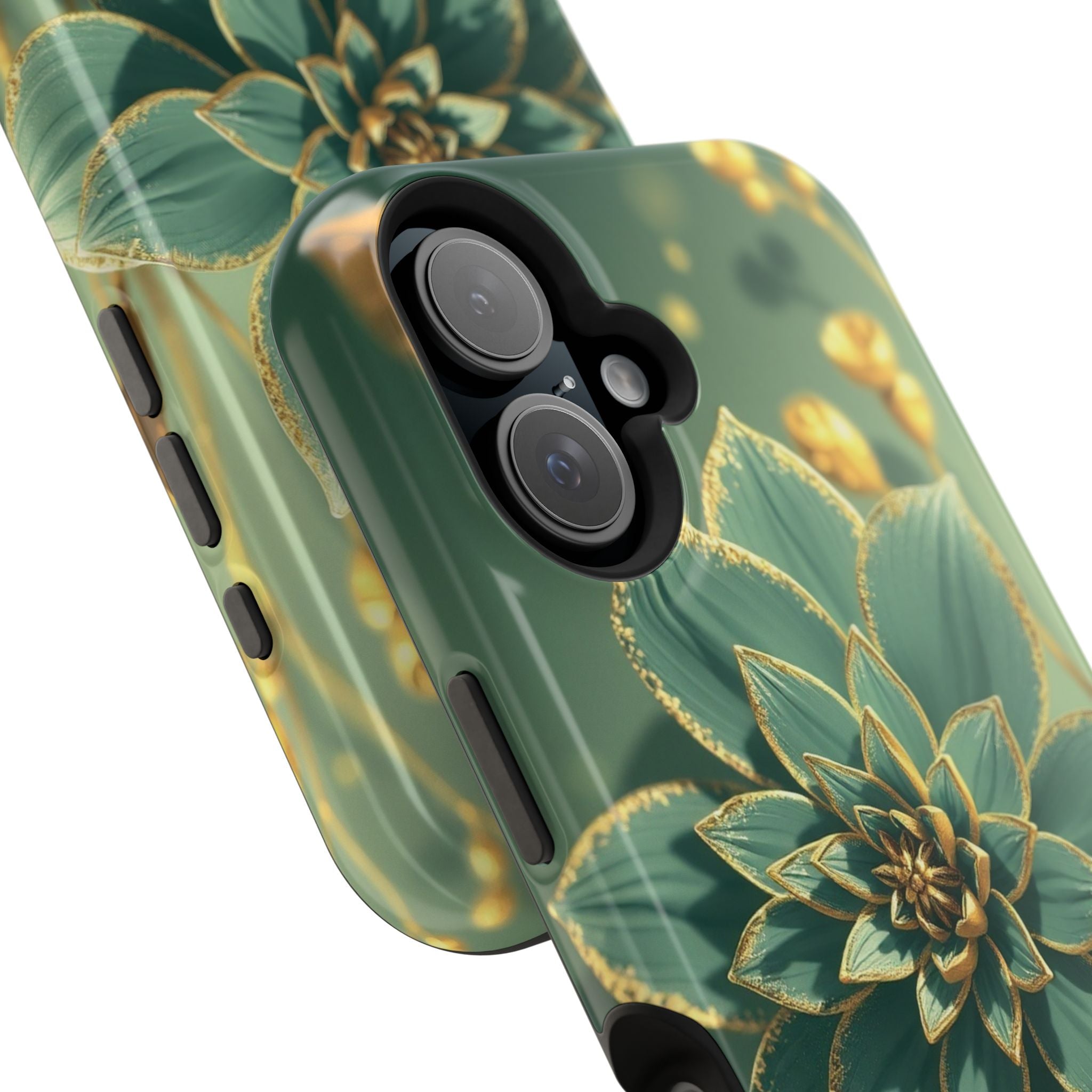 iPhone Floral Gold Foil Pixel Art -Bit Slim Everyday Designer Case · iPhone Case