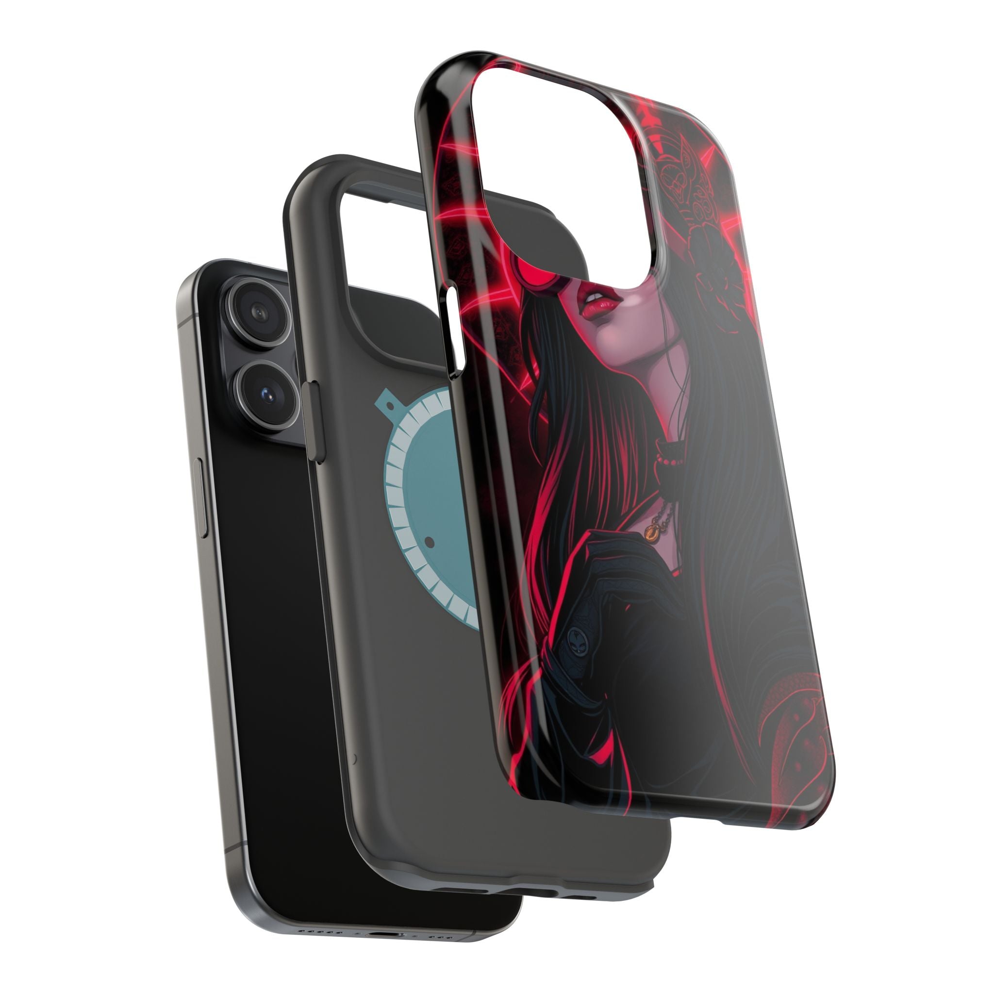 iPhone Black And Crimson Art Nouveau Female Slim Everyday Designer Case · iPhone
