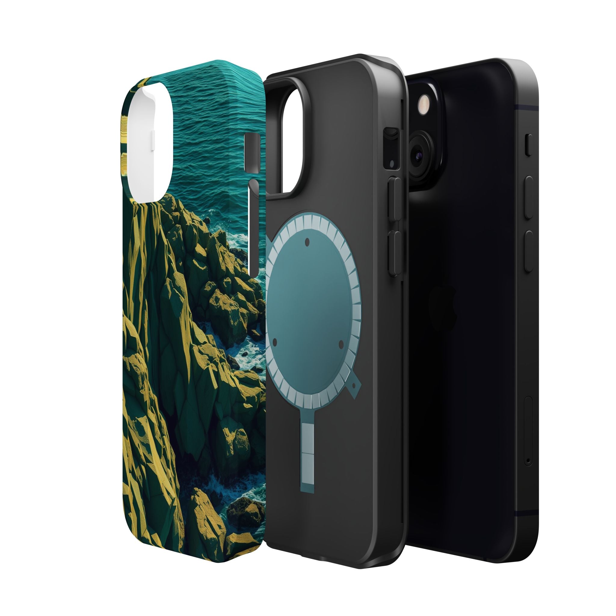 iPhone Emerald Green And Gold Rocky Coastline Slim iPhone Everyday · iPhone Case