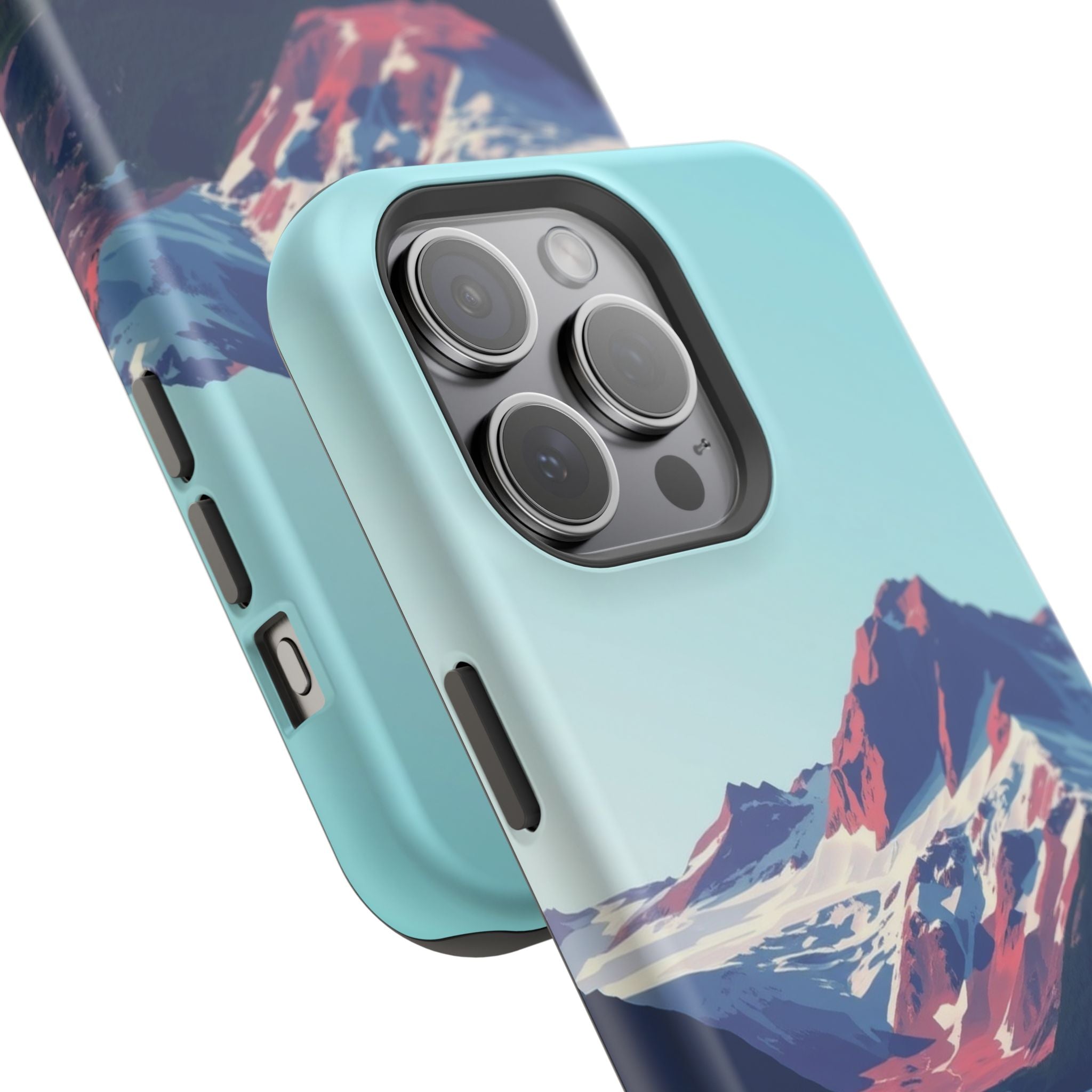 iPhone Cyan And Magenta Glacier Lake Slim Everyday Designer Case · iPhone Case