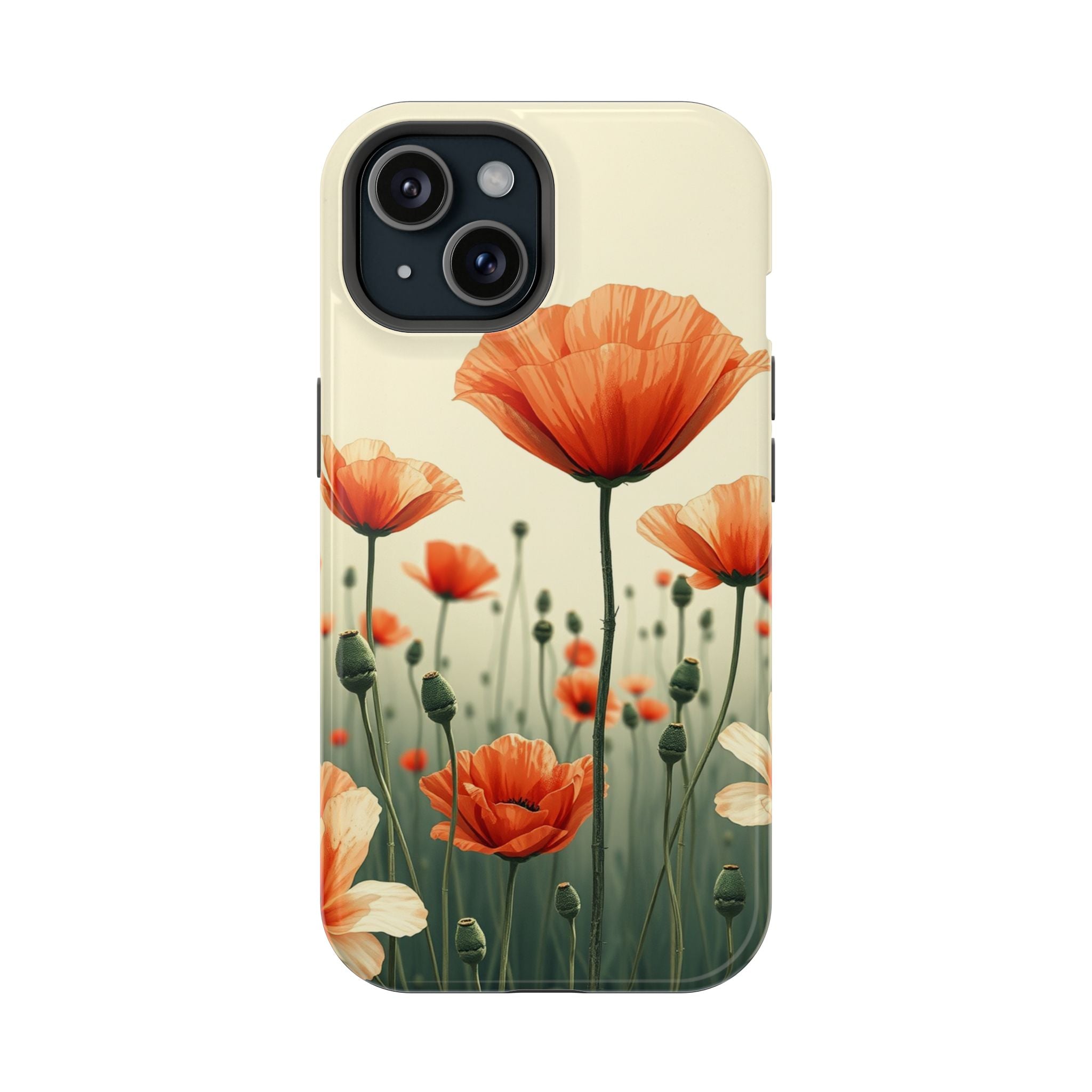 iPhone Sage And Ivory Poppy Field Bold Modern Everyday Snap Case · iPhone Case