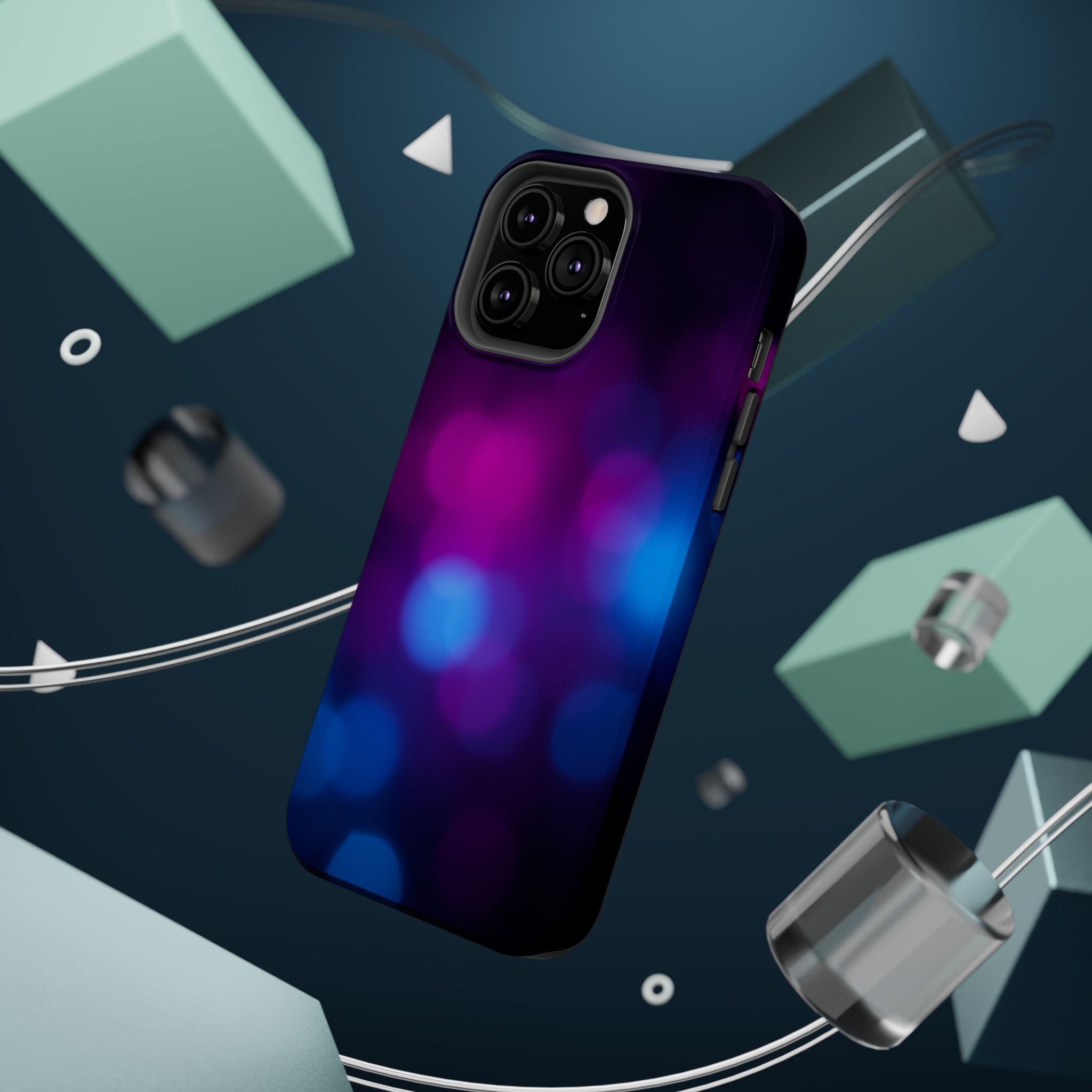 iPhone Cyan And Magenta Pixel Blur Bold Modern Everyday Snap Case · iPhone Case