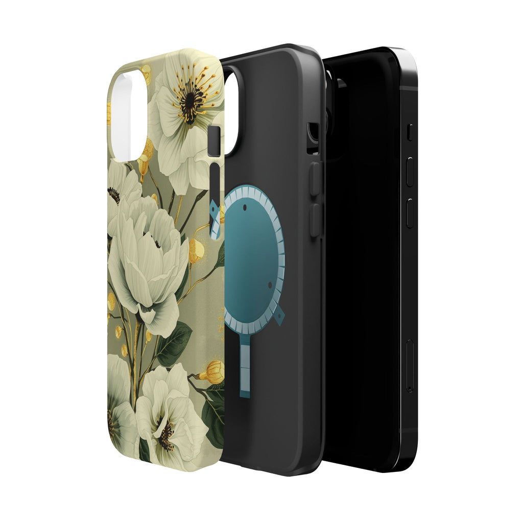 iPhone Sage And Ivory Floral Ink Wash Slim Everyday iPhone 14 Designer · iPhone