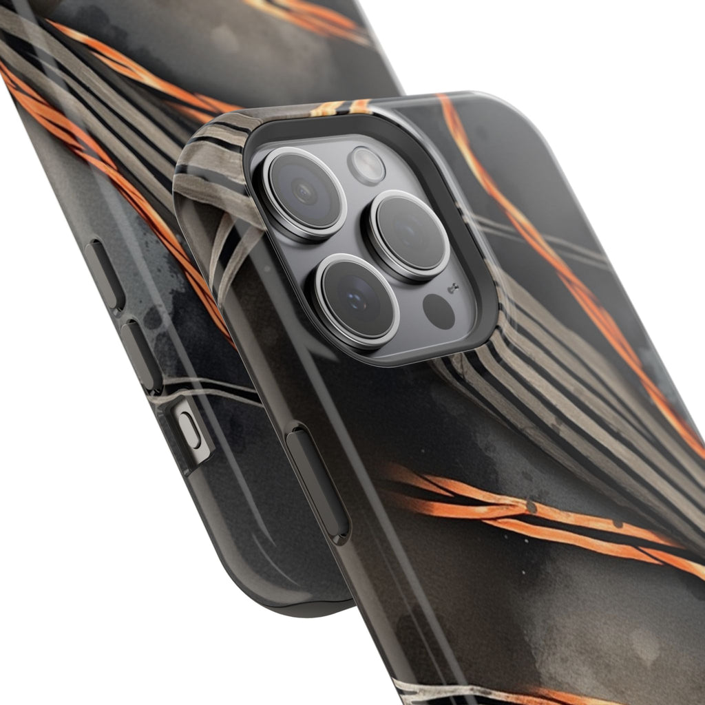 iPhone Charcoal And Copper Thread Pattern Slim iPhone Everyday Designer · iPhone