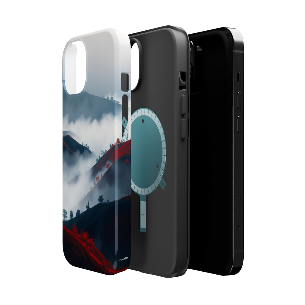 iPhone Black And Crimson Fog Rolling Over Hills Soft iPhone Finish · iPhone Case