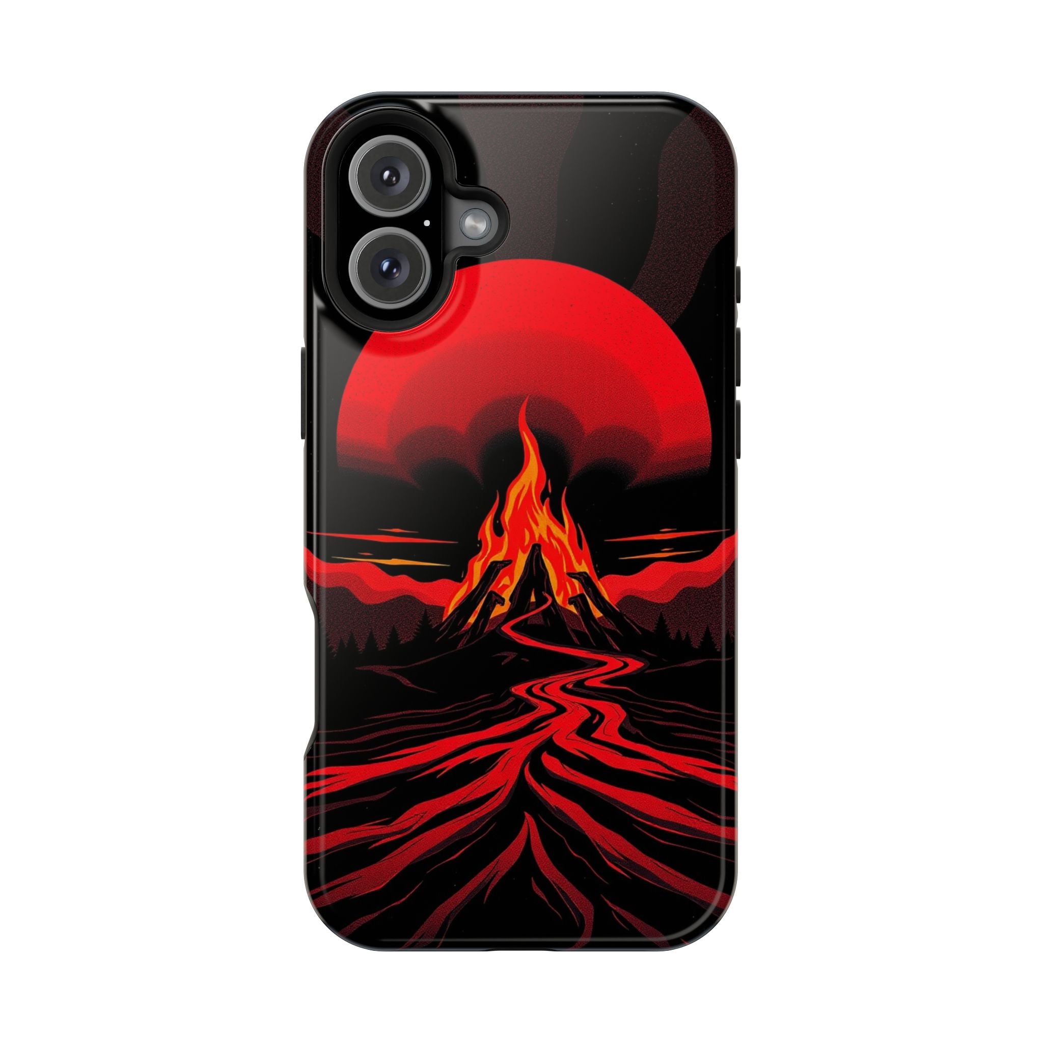 iPhone Black And Crimson Wildfire Glow Slim Everyday Designer Case · iPhone Case