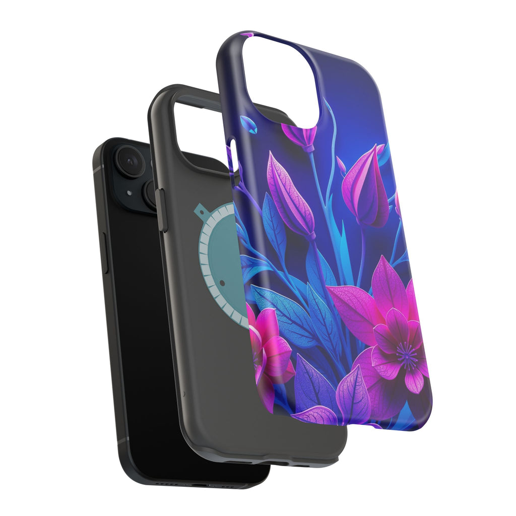 iPhone Neon Floral Paper Cut Art Bold Modern Everyday Snap Case · iPhone Case