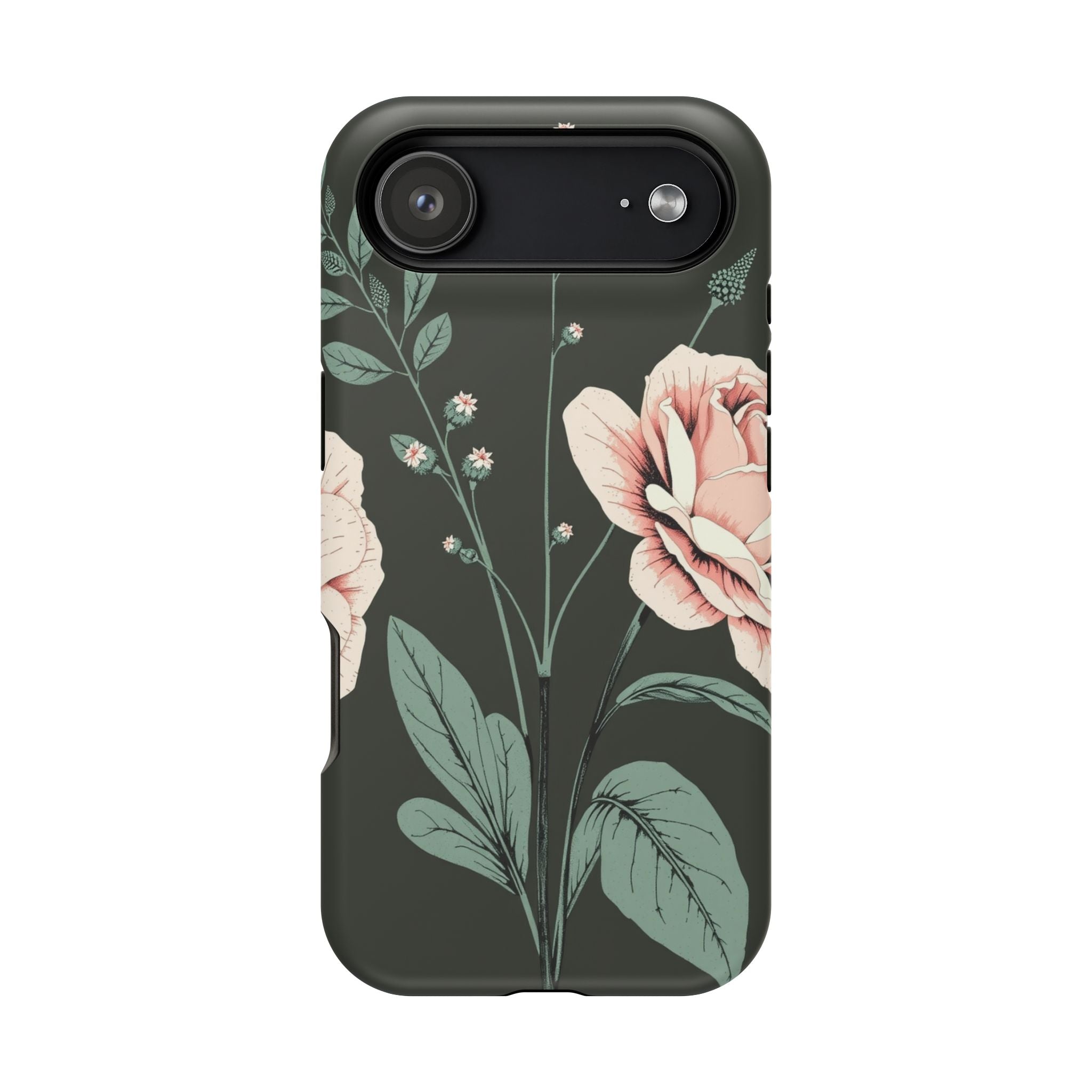iPhone Mint And Blush Vintage Botanical Print Slim Everyday Designer Case · iPho