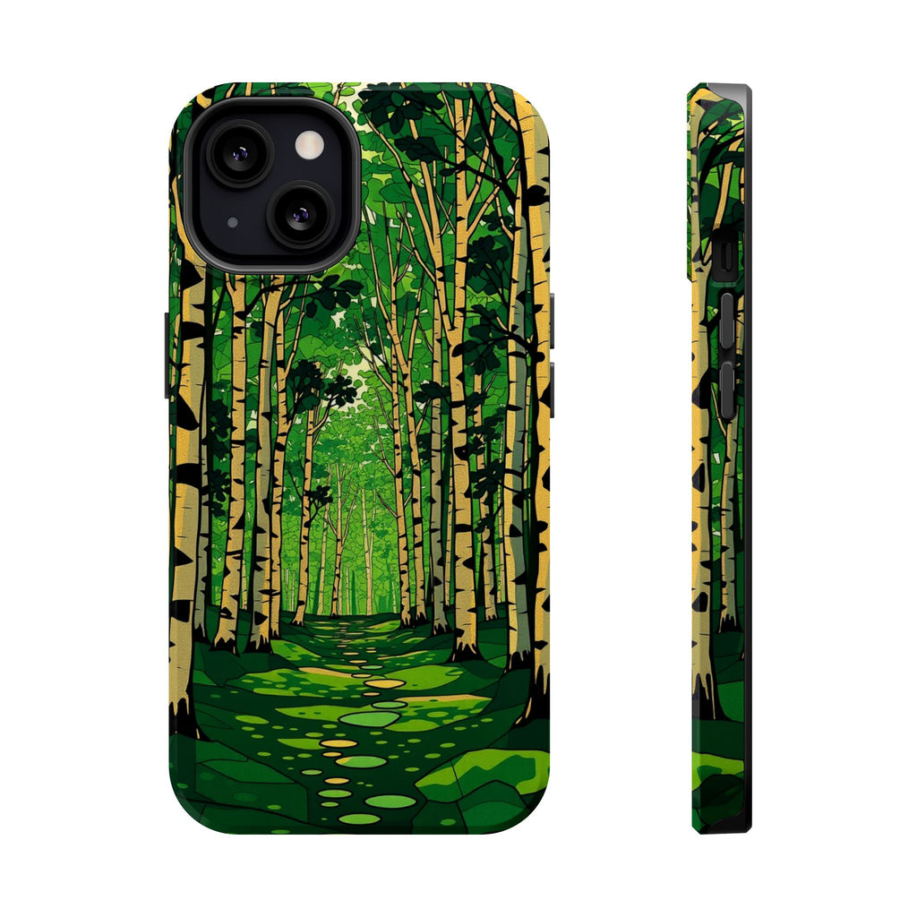 iPhone Emerald Green And Gold Birch Grove Slim iPhone Everyday Designer · iPhone