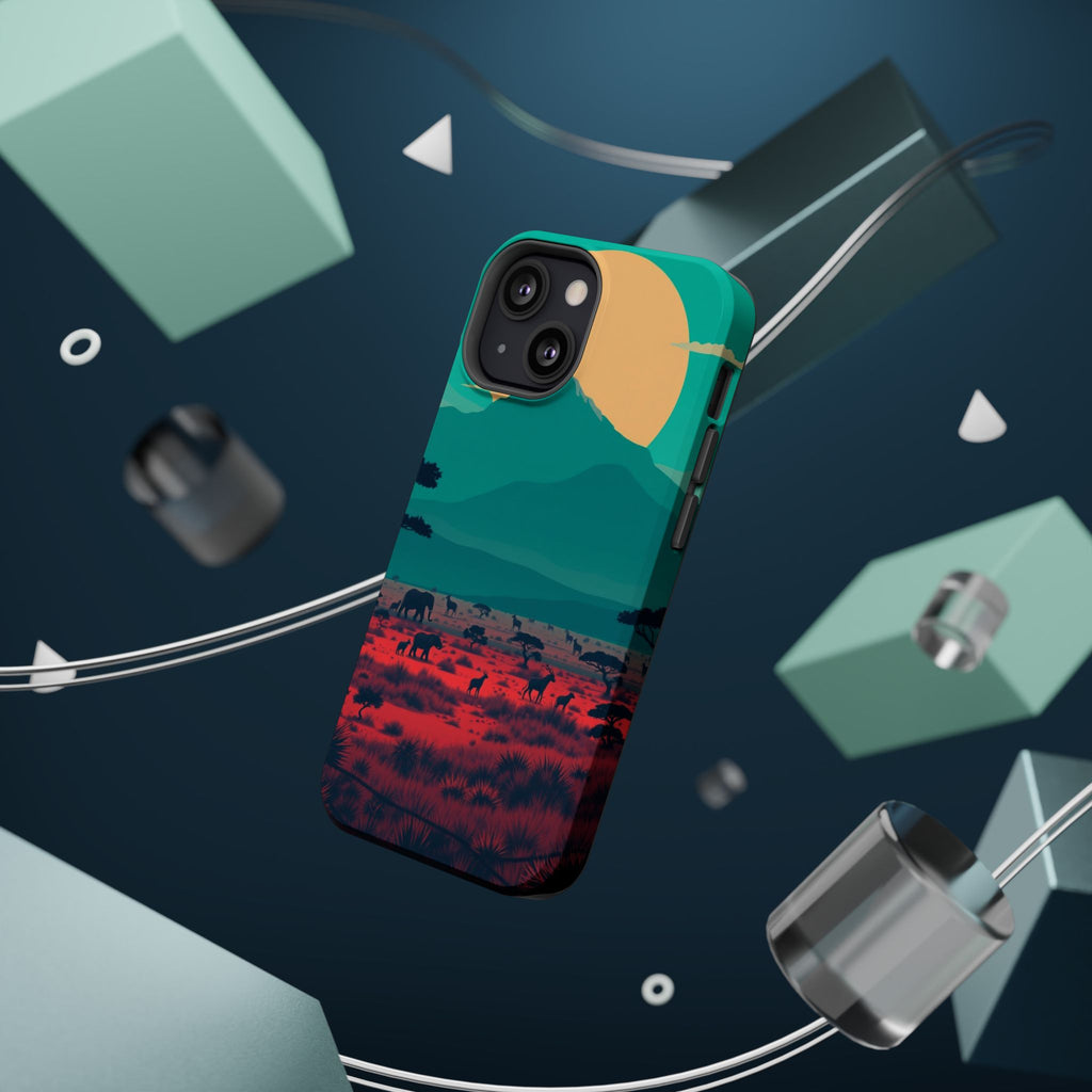 iPhone Savanna Horizon Vintage Retro Poster Slim iPhone Everyday · iPhone Case