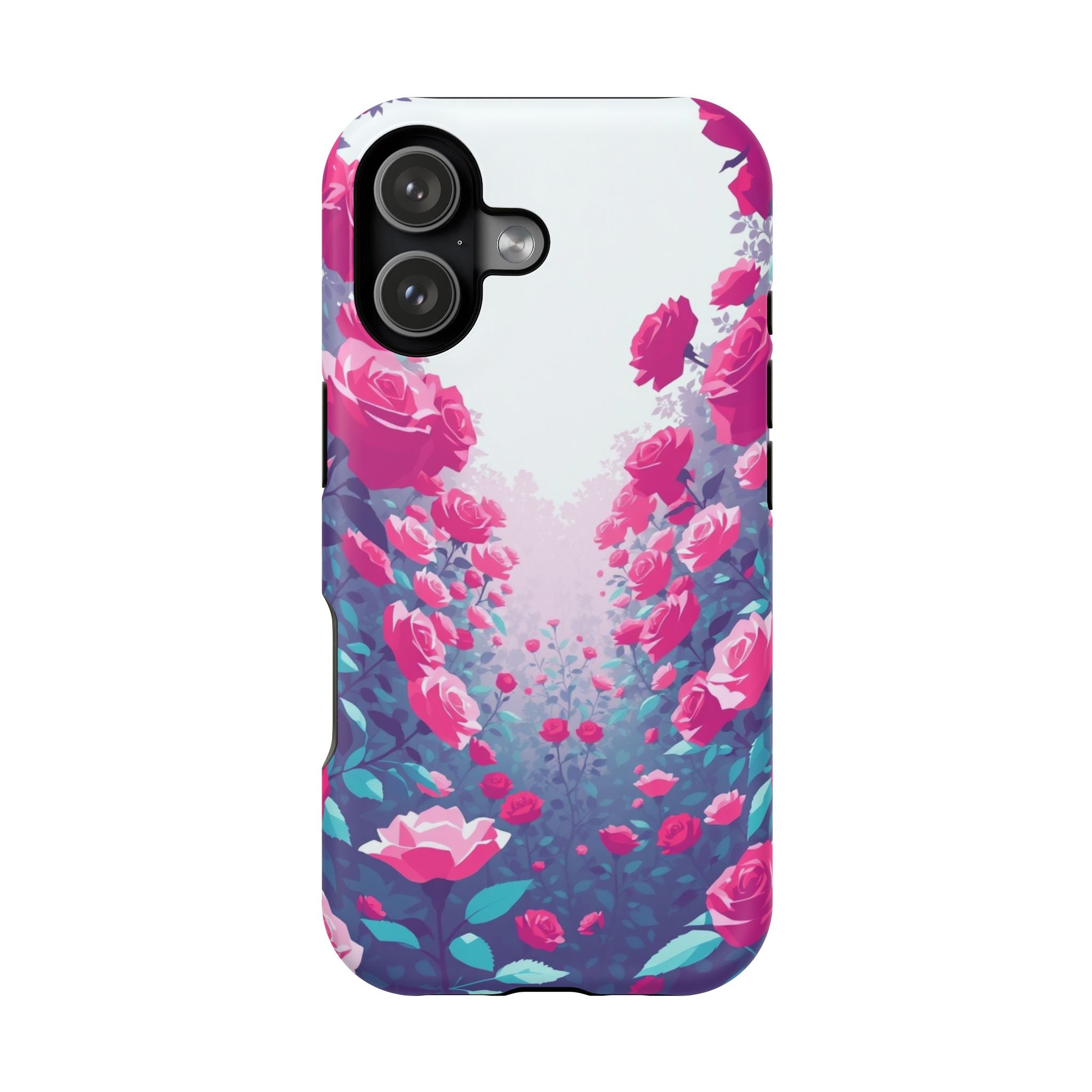iPhone Cyan And Magenta Rose Garden Slim Everyday Designer Case · iPhone Case
