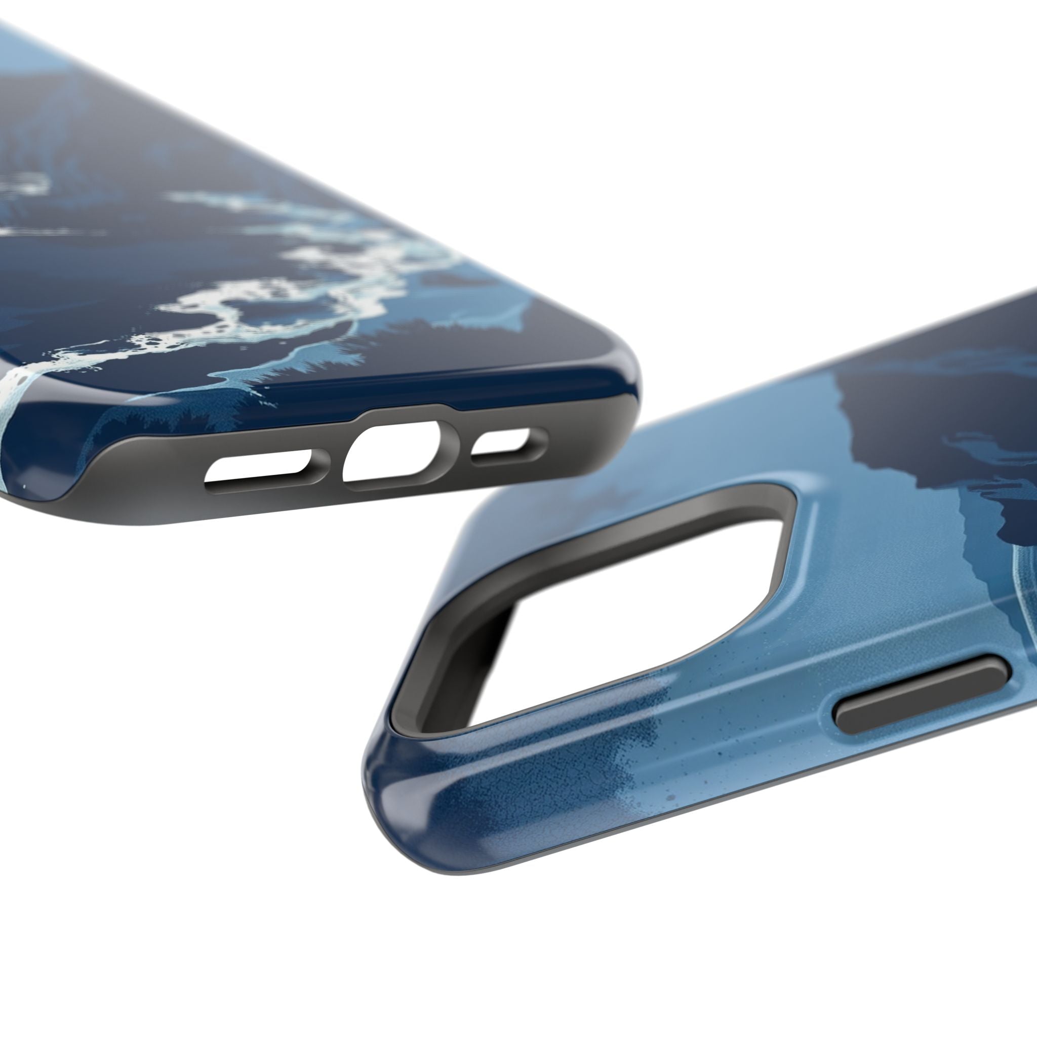 iPhone Midnight Blue And Silver Hibiscus Coast Carry Case Slim Snap Case · iPhon