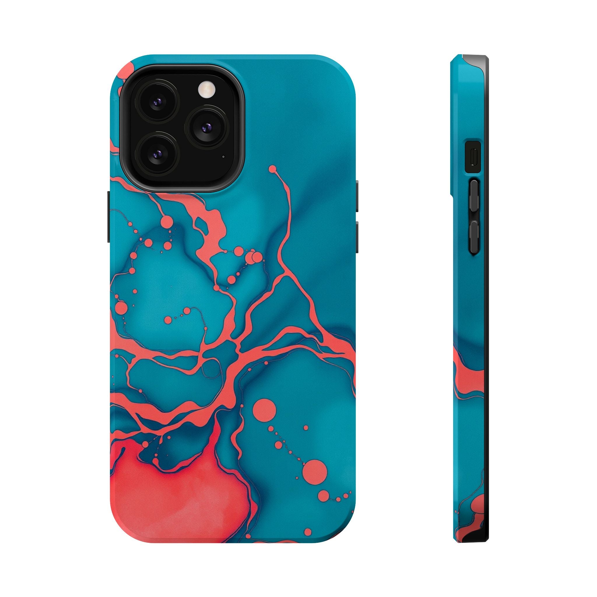 iPhone Oil Slick Teal And Coral Slim Everyday Designer Case · iPhone Case