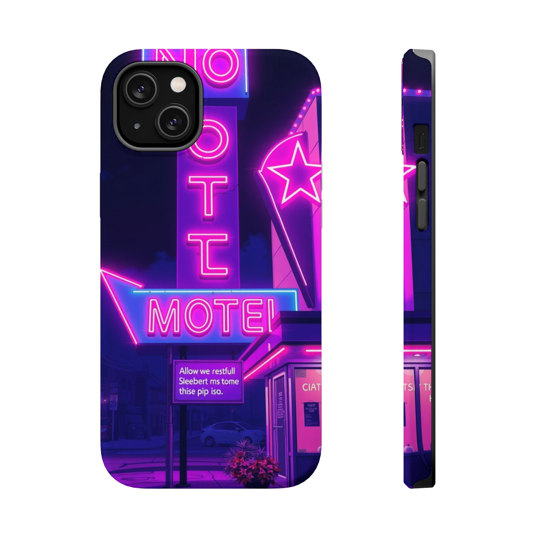 iPhone Neon Sign Motel Enchanted Art Slim Everyday Designer Case · iPhone Case