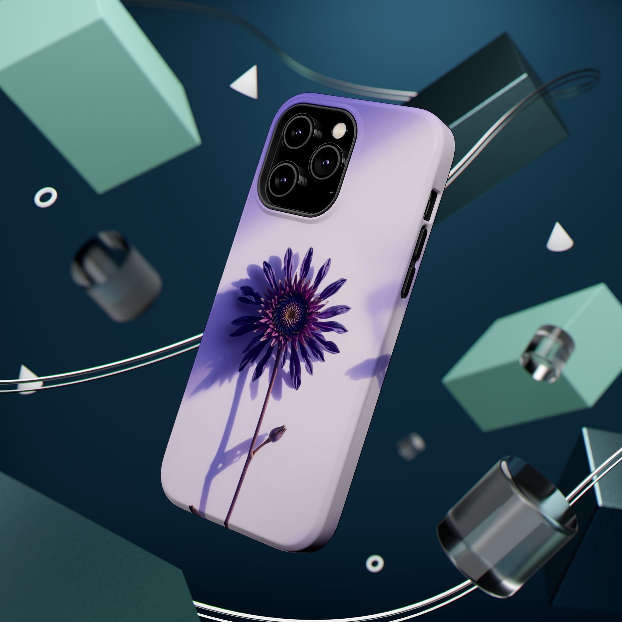 iPhone Indigo And Violet Dried Flower Flat Lay Soft iPhone Finish · iPhone Case