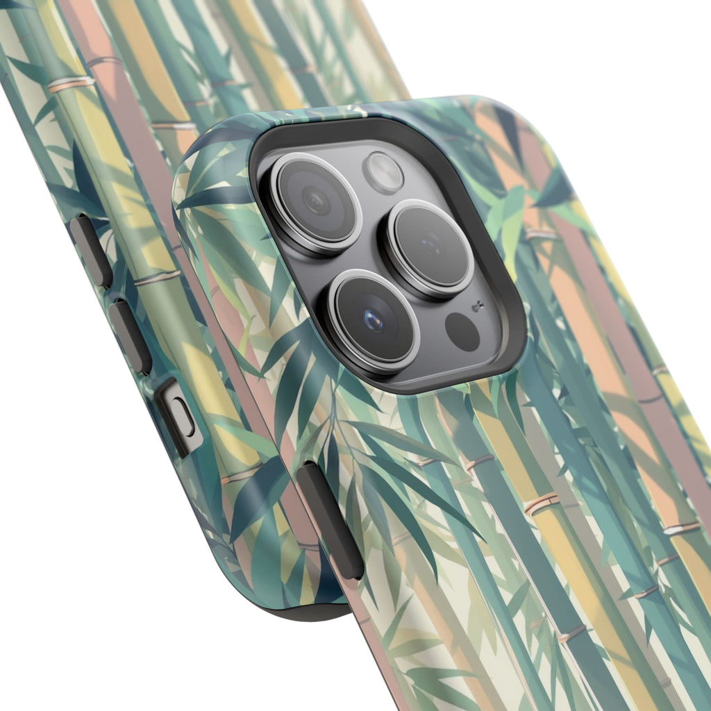 iPhone Mint And Blush Bamboo Grove Bold Modern Everyday Snap Case · iPhone Case