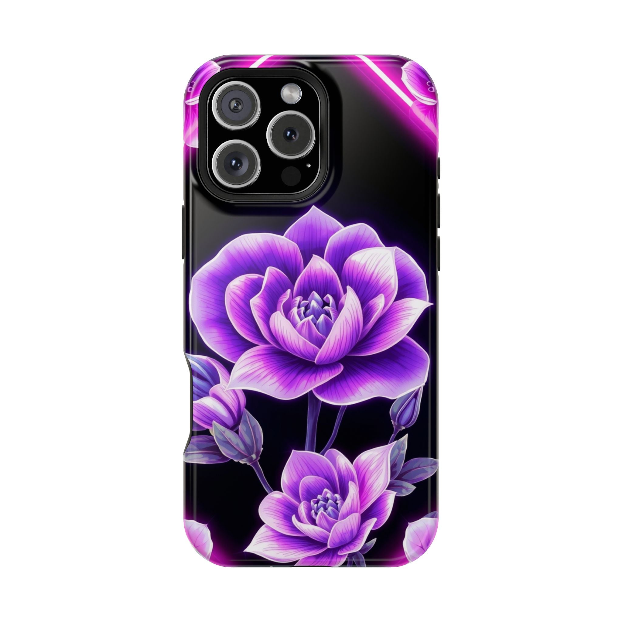 iPhone Floral Ombre Neon Cyberpunk Bold Modern Everyday Snap Case · iPhone Case