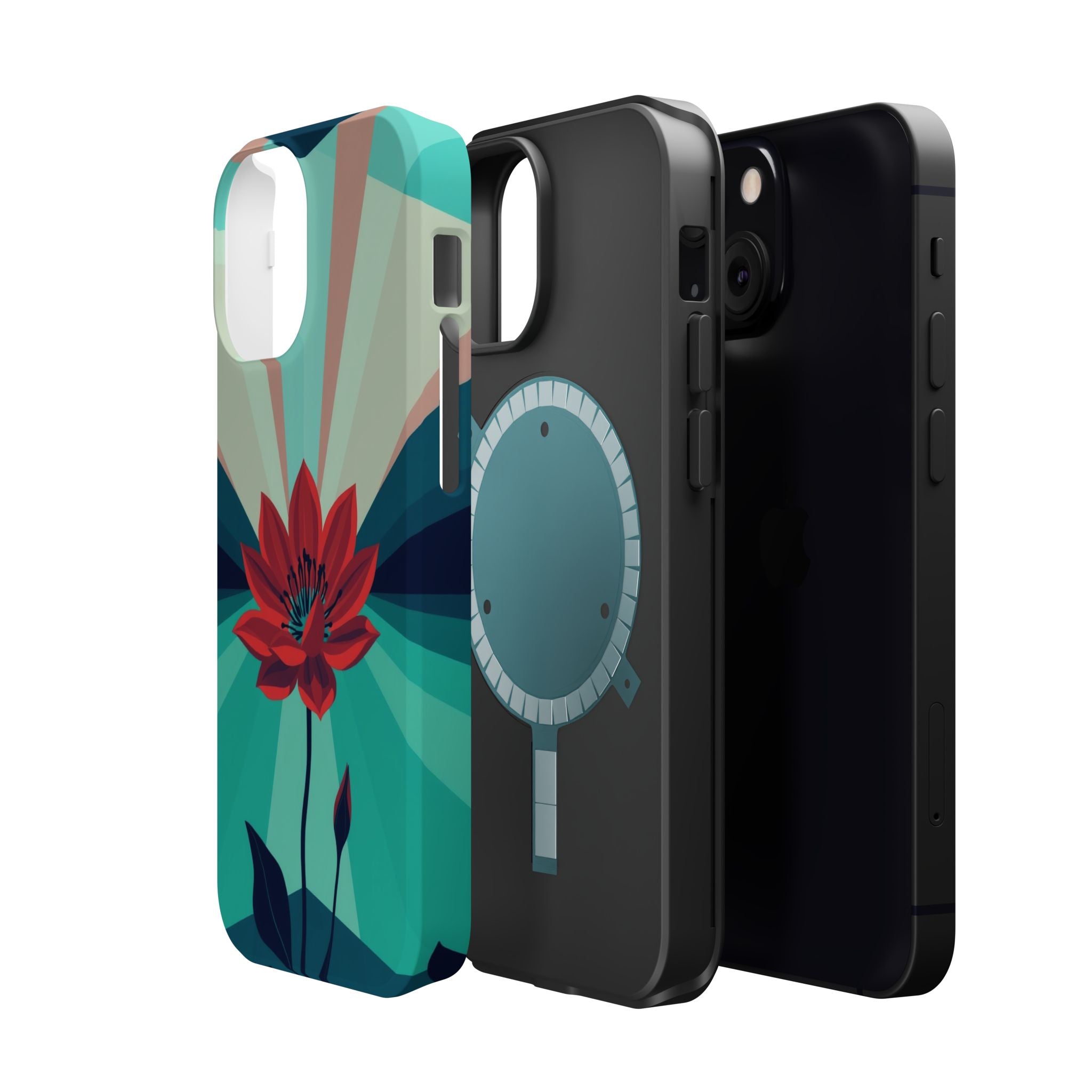 iPhone Teal And Coral Night Bloomer Slim Everyday Designer Case · iPhone Case