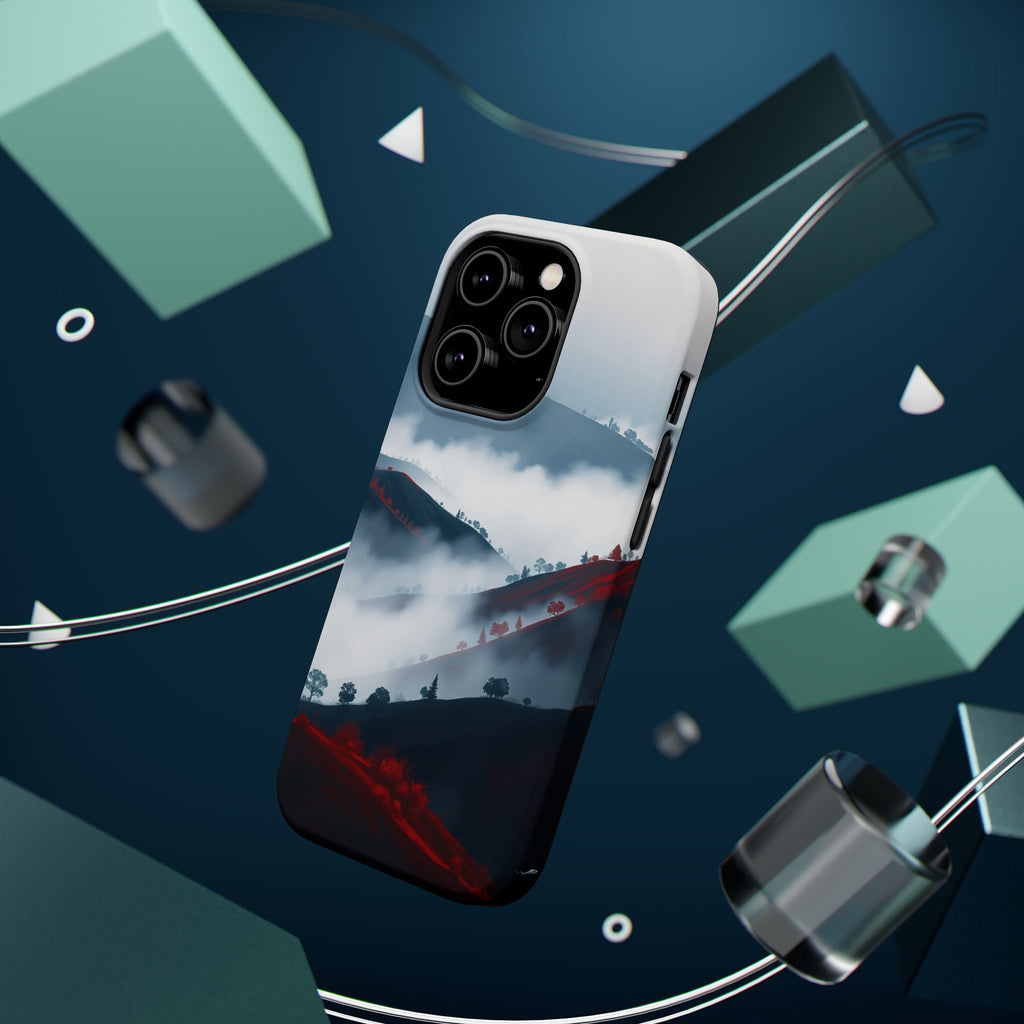 iPhone Black And Crimson Fog Rolling Over Hills Soft iPhone Finish · iPhone Case