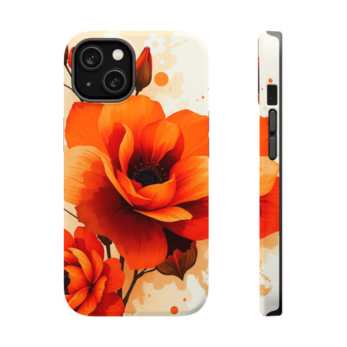 iPhone Burnt Orange And Sand Floral Ink Wash Slim iPhone Everyday · iPhone Case