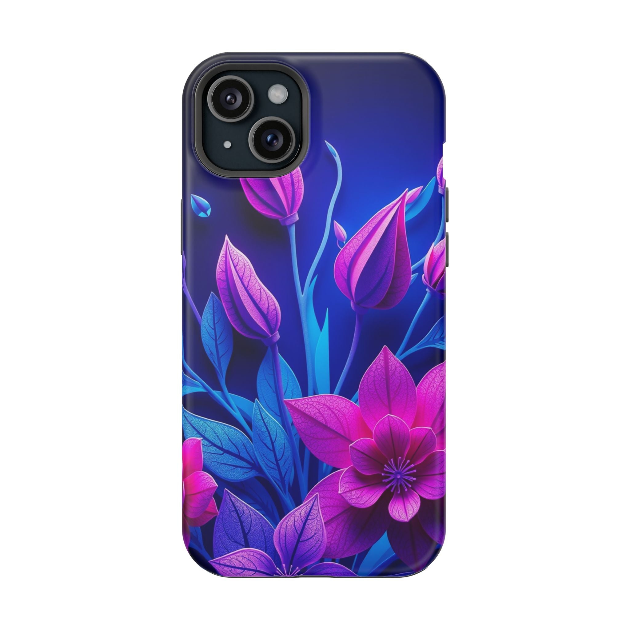 iPhone Neon Floral Paper Cut Art Bold Modern Everyday Snap Case · iPhone Case
