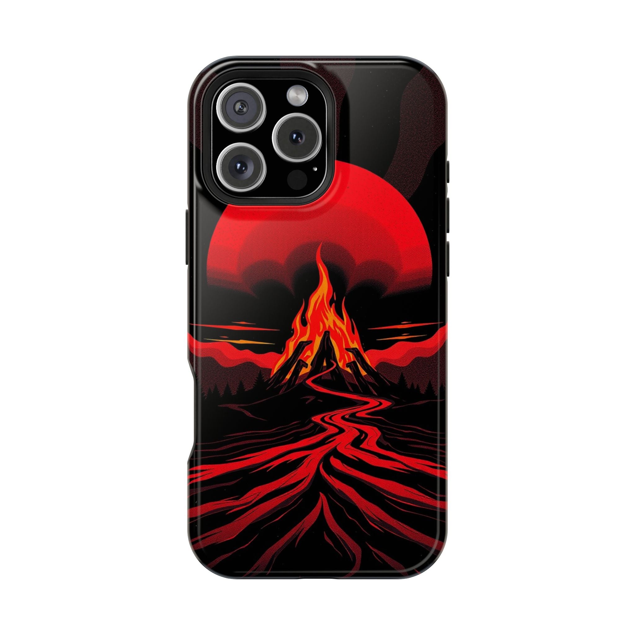 iPhone Black And Crimson Wildfire Glow Slim Everyday Designer Case · iPhone Case