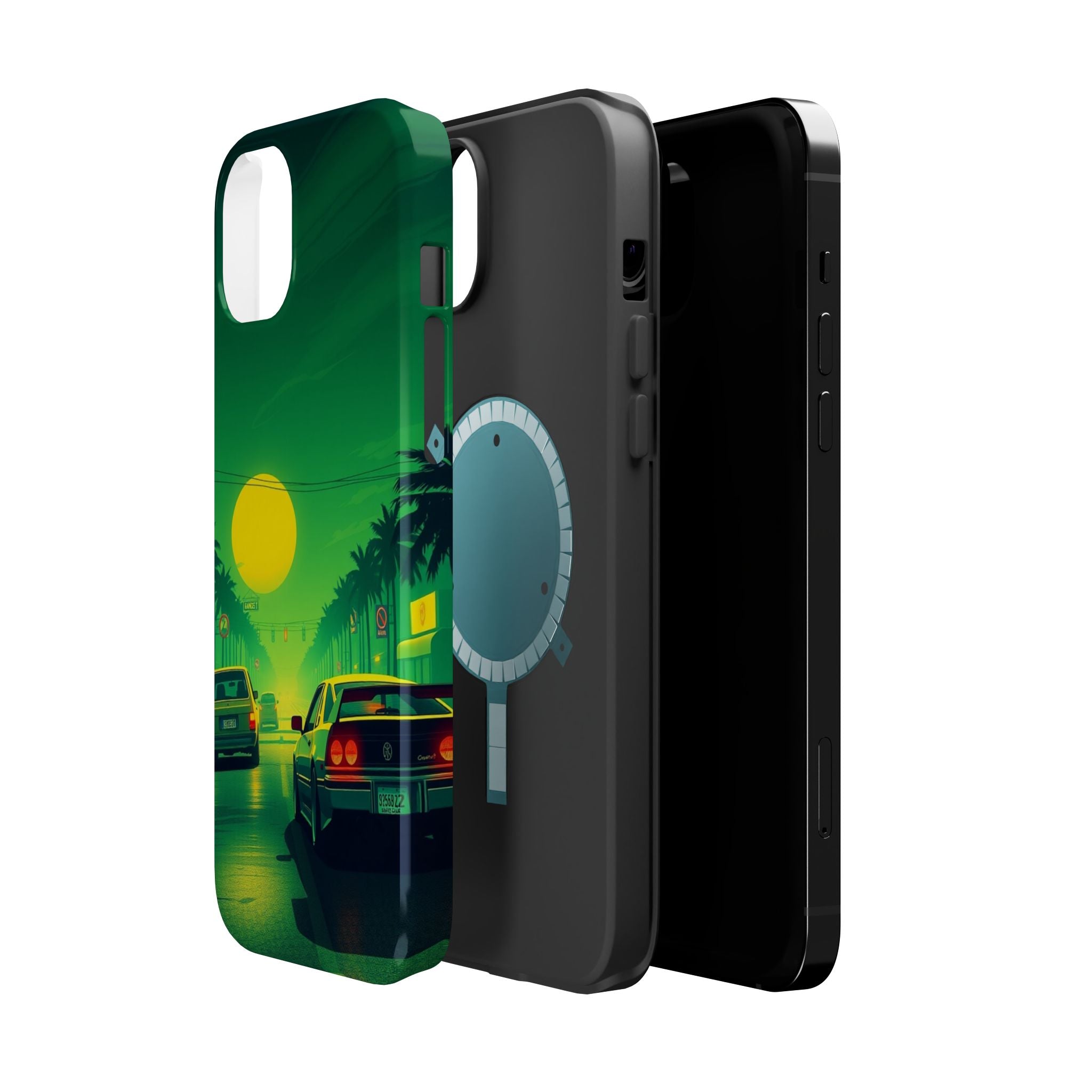 iPhone Dreamy Sunset Drive 80s Design Slim Everyday Designer Case · iPhone Case