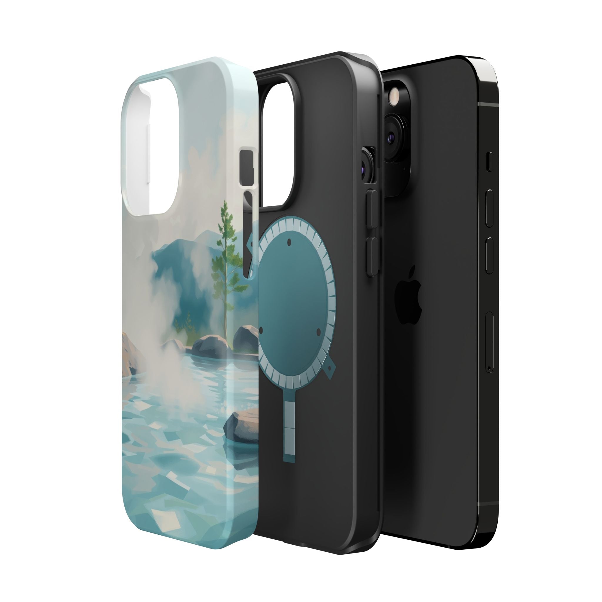 iPhone Mint And Blush Hot Spring Steam Slim Everyday Designer Case · iPhone Case