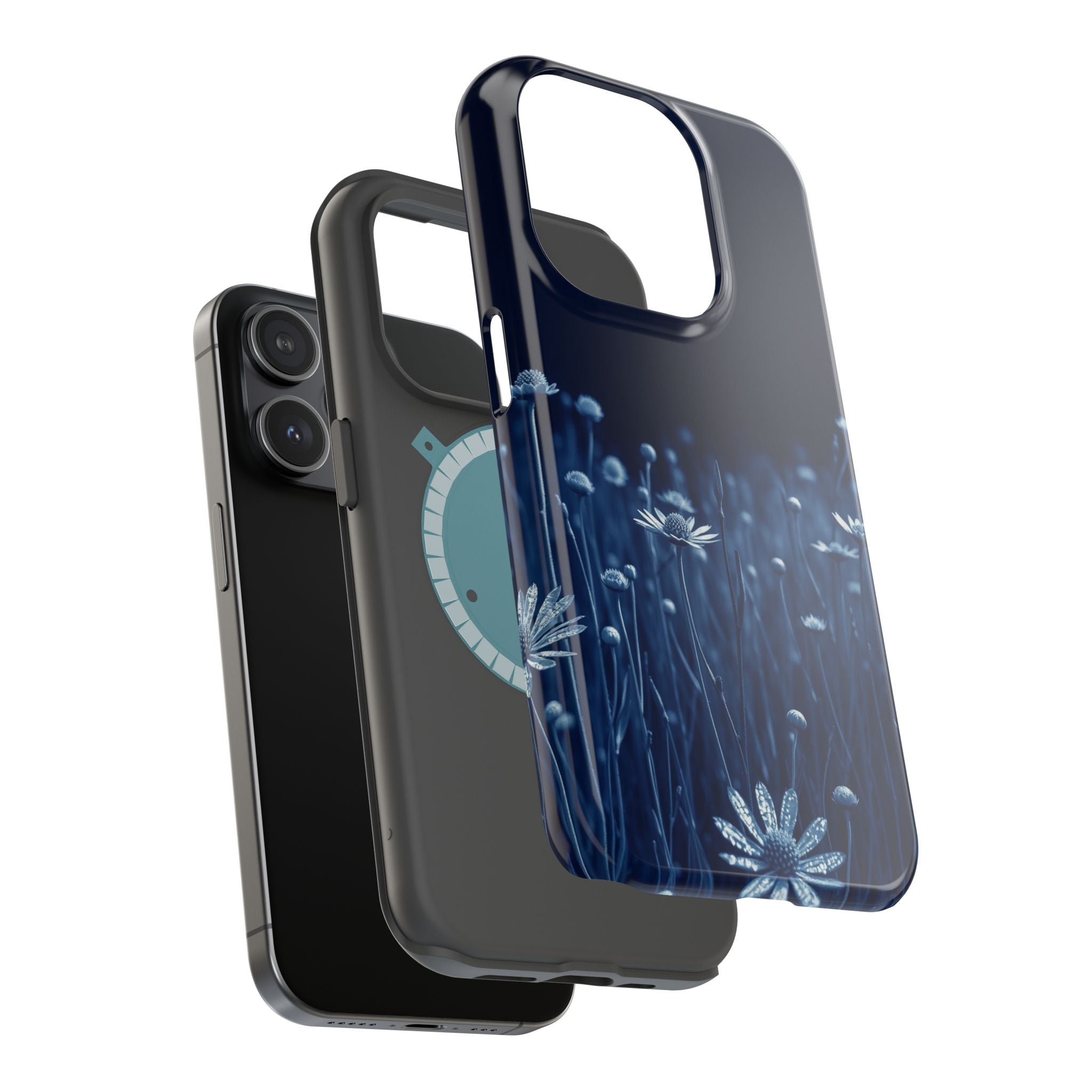 iPhone Midnight Blue And Silver Wildflower Field Clean iPhone Minimal · iPhone C