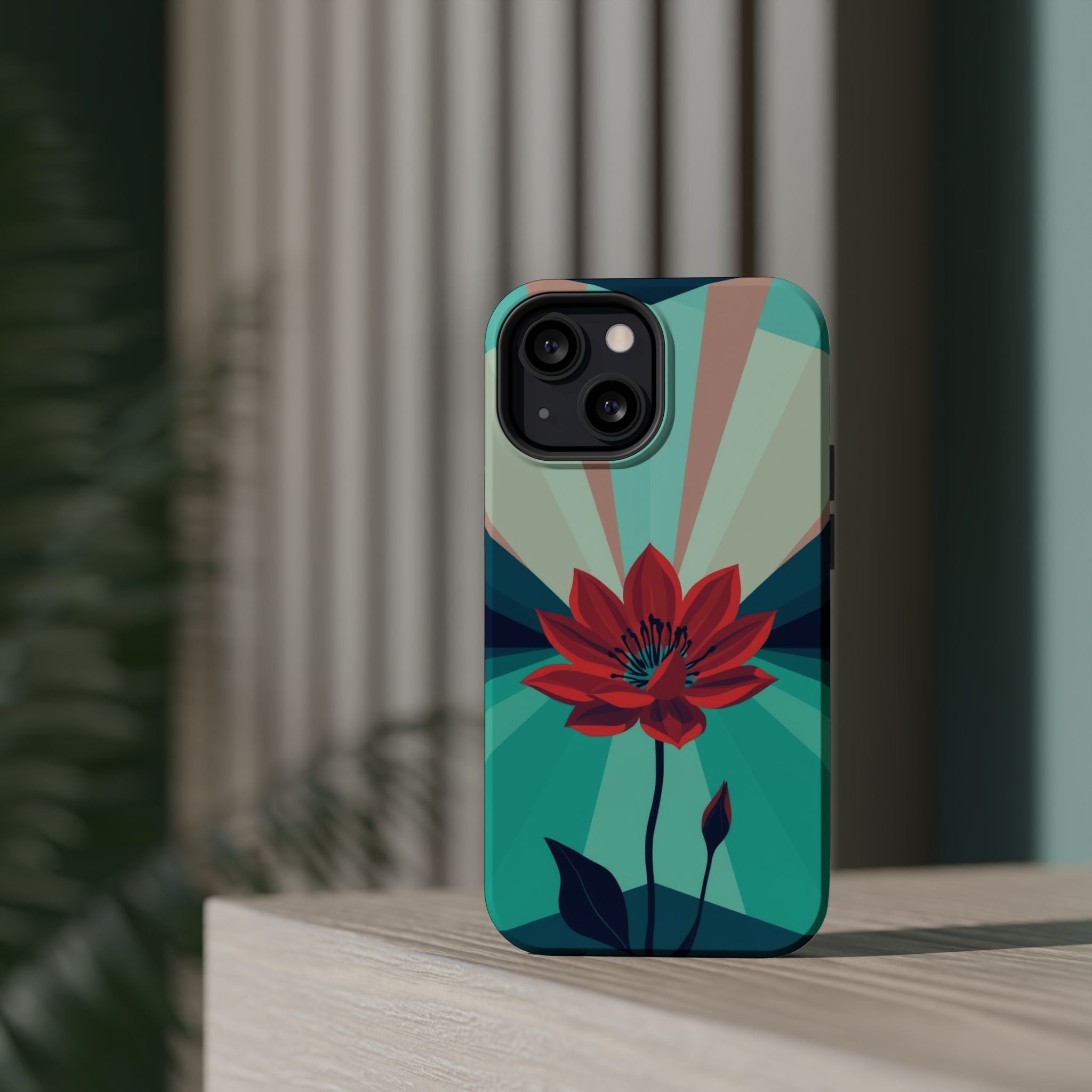 iPhone Teal And Coral Night Bloomer Slim Everyday Designer Case · iPhone Case