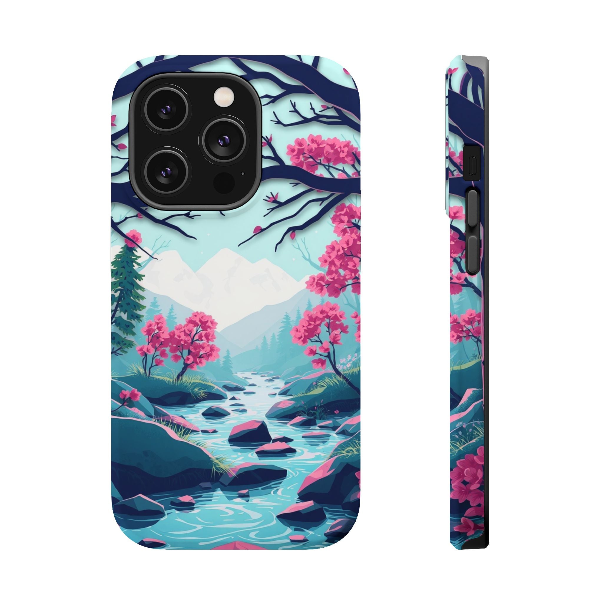 iPhone Cyan And Magenta Spring Creek Slim Everyday Designer Case · iPhone Case