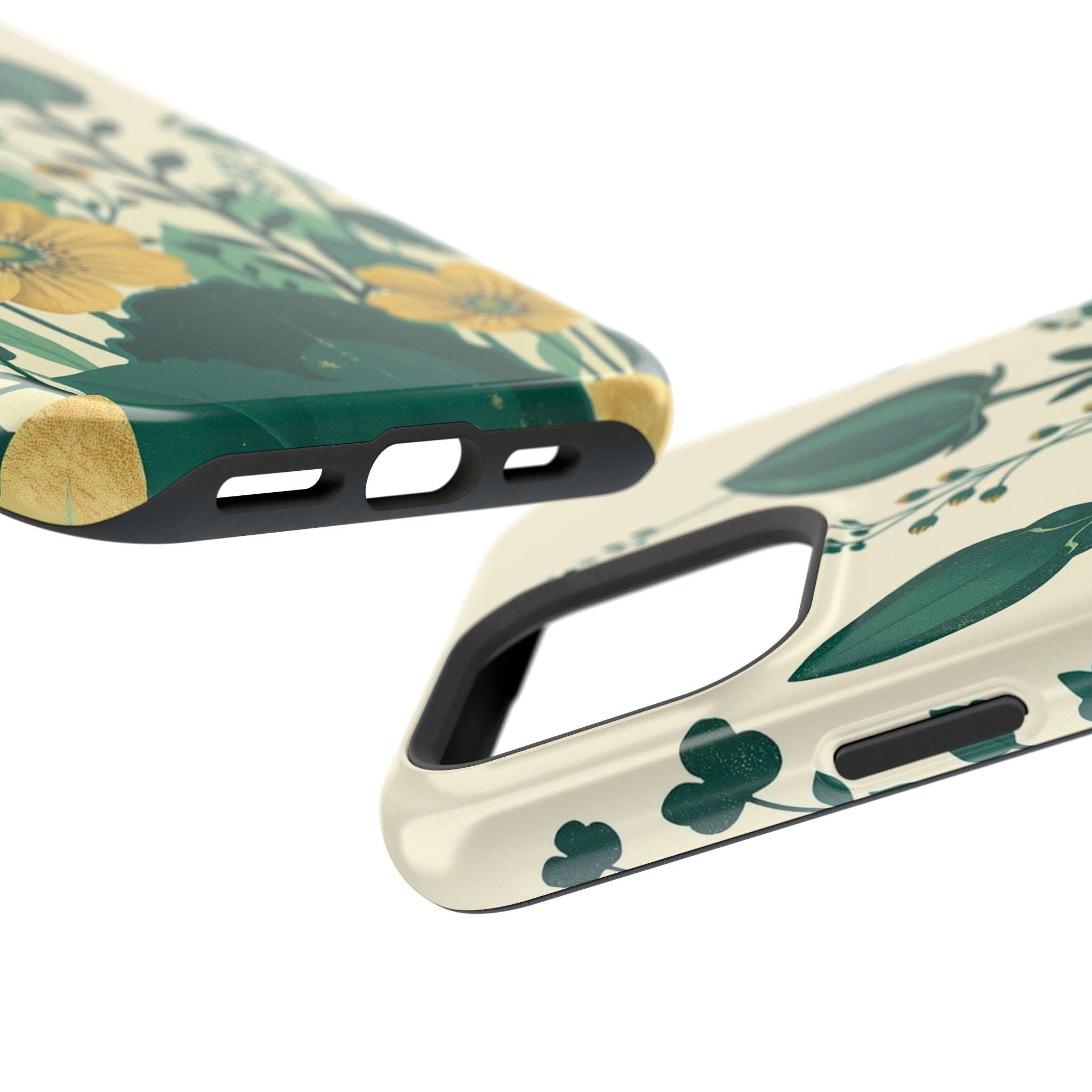 iPhone Emerald Green And Gold Pressed Botanicals Clean iPhone Minimal · iPhone C