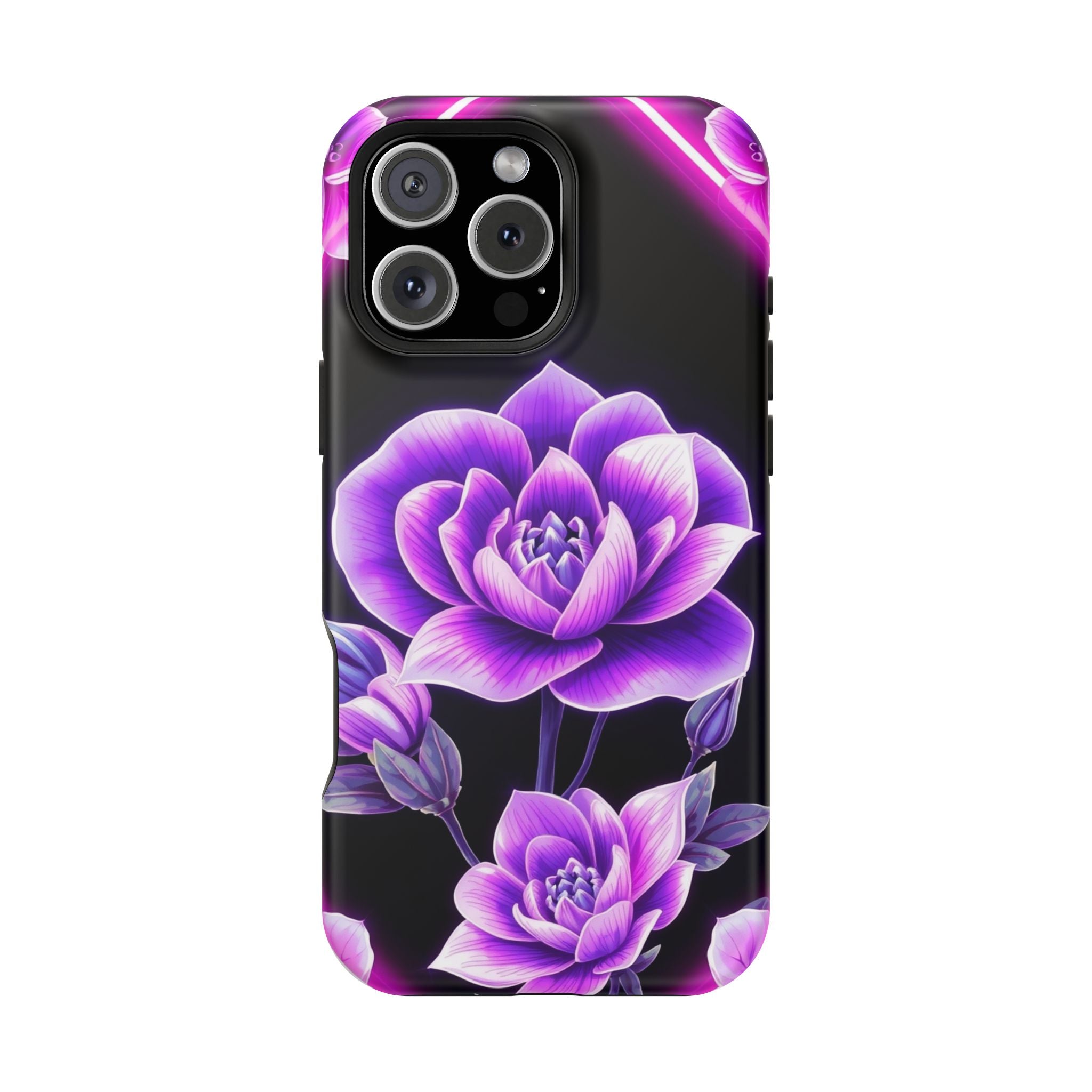iPhone Floral Ombre Neon Cyberpunk Bold Modern Everyday Snap Case · iPhone Case