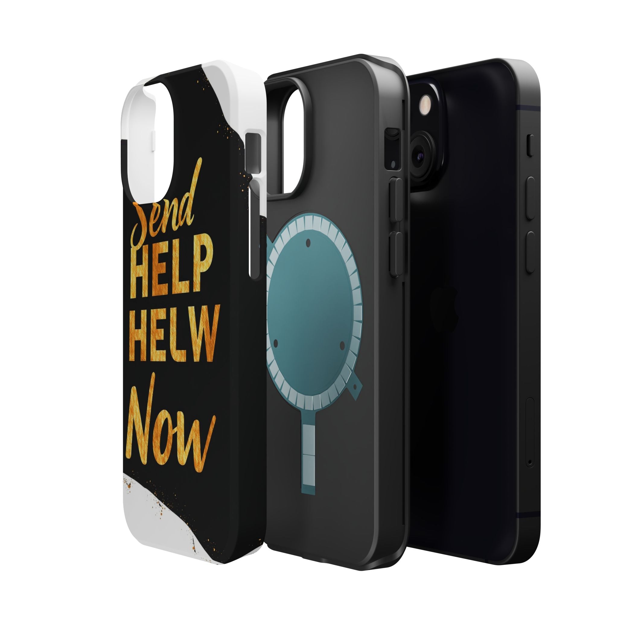 iPhone Send Help Now Enchanted Art Bold Modern Everyday Snap Case · iPhone Case