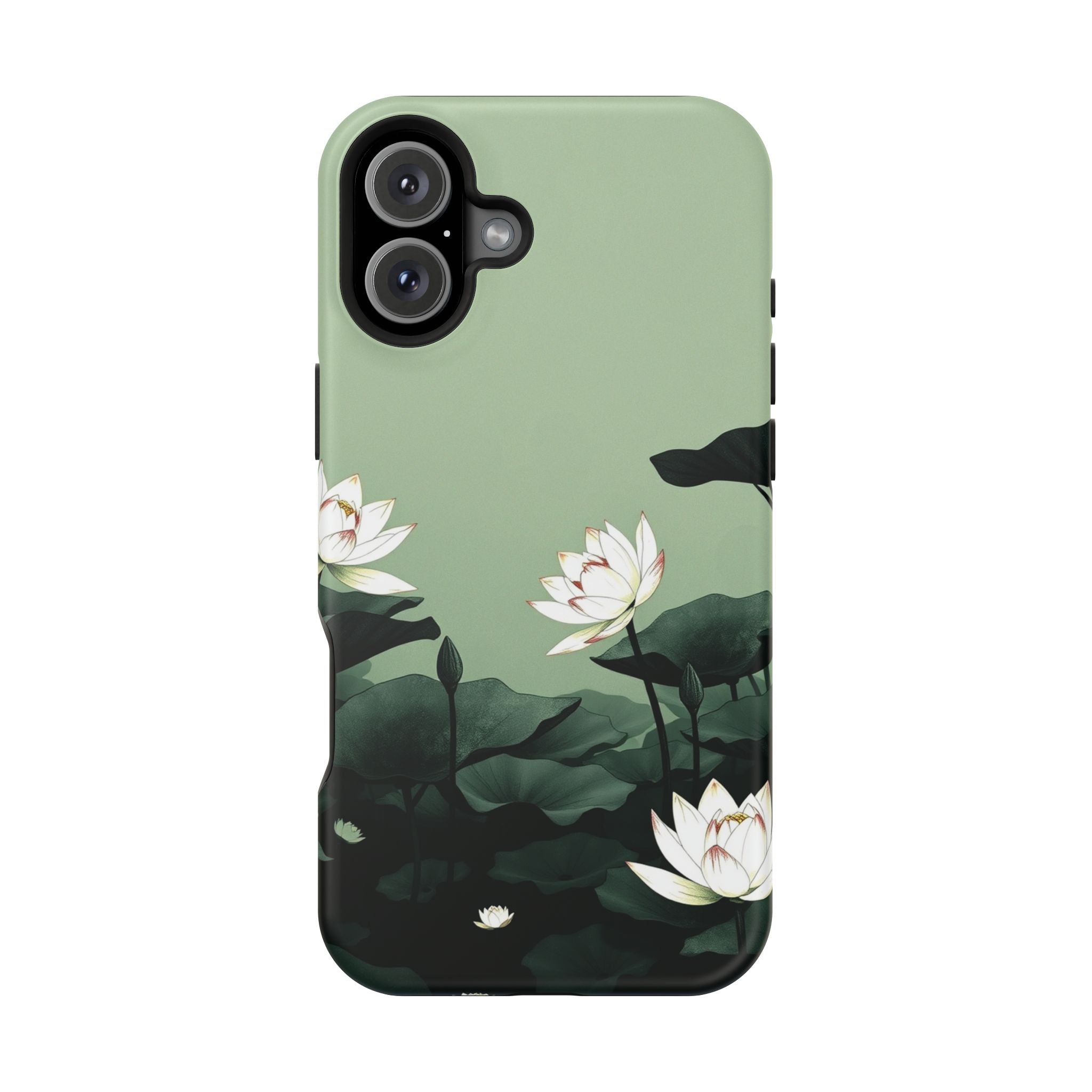 iPhone Sage And Ivory Lotus Pond Bold Modern Everyday Snap Case · iPhone Case