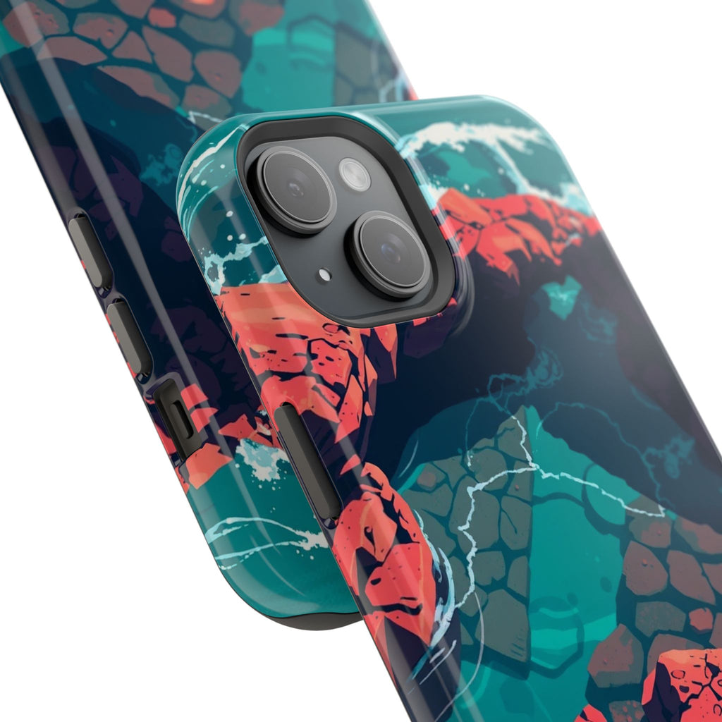 iPhone Tidal Pool Pixel Art -Bit Bold Modern Everyday Snap Case · iPhone Case
