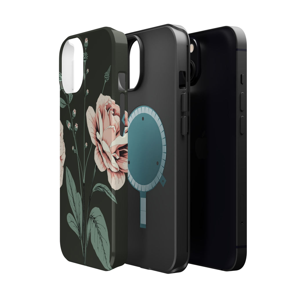 iPhone Mint And Blush Vintage Botanical Print Slim Everyday Designer Case · iPho
