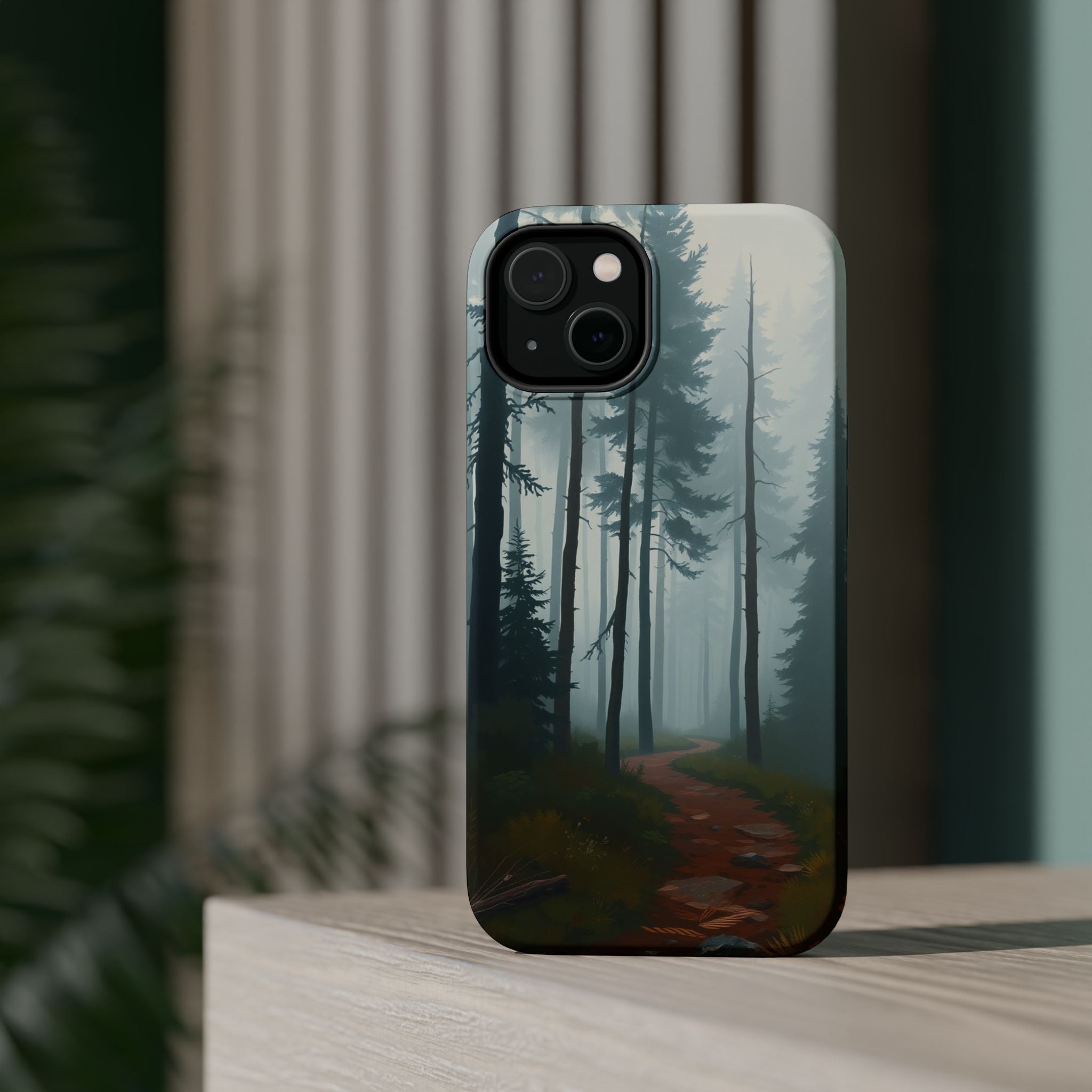 iPhone Serene Misty Forest Path Design Slim Everyday Designer Case · iPhone Case