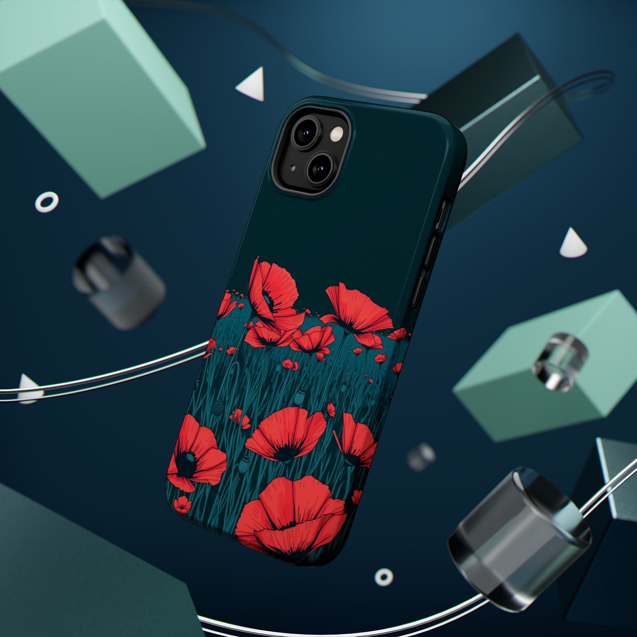 iPhone Poppy Field Dark Gothic Ink Clean Minimal Snap Cas Slim Snap Case · iPhon