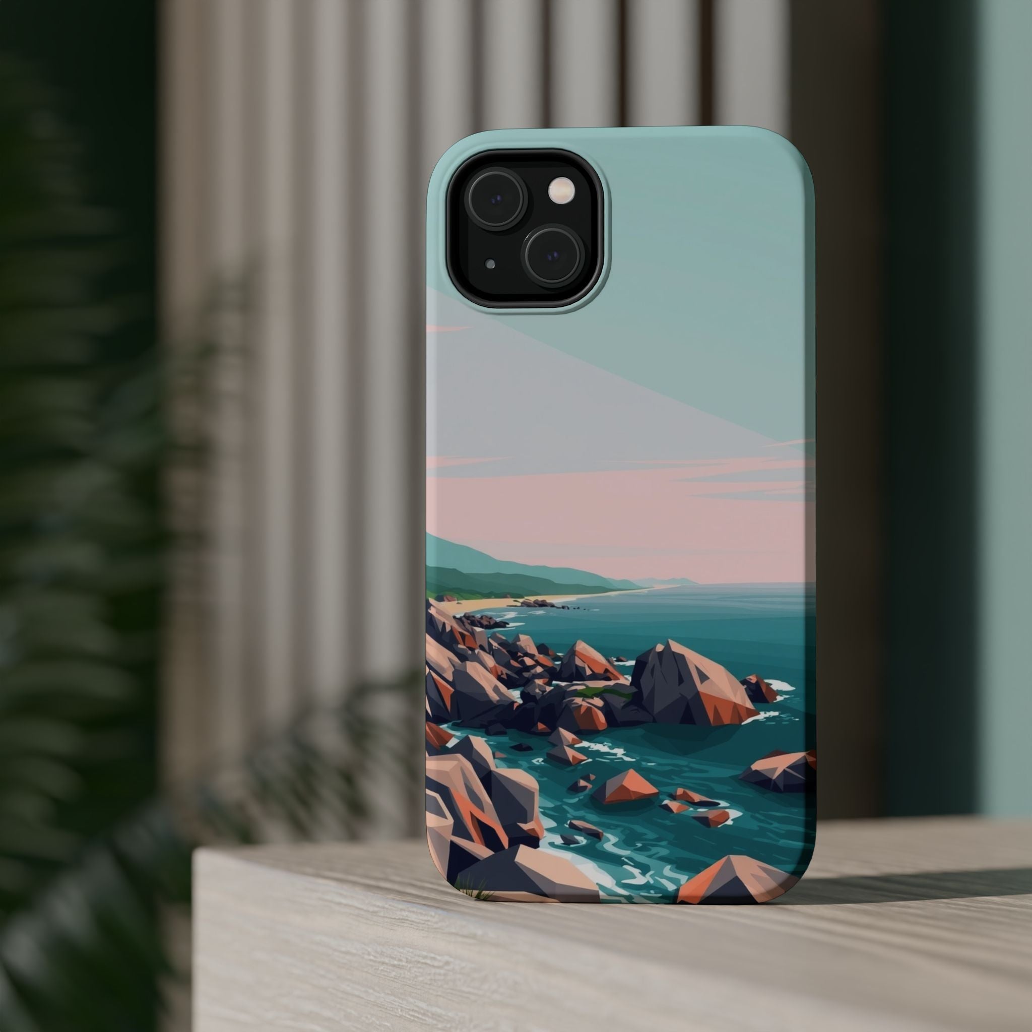 iPhone Mint And Blush Pebble Beach Bold Modern Everyday Snap Case · iPhone Case