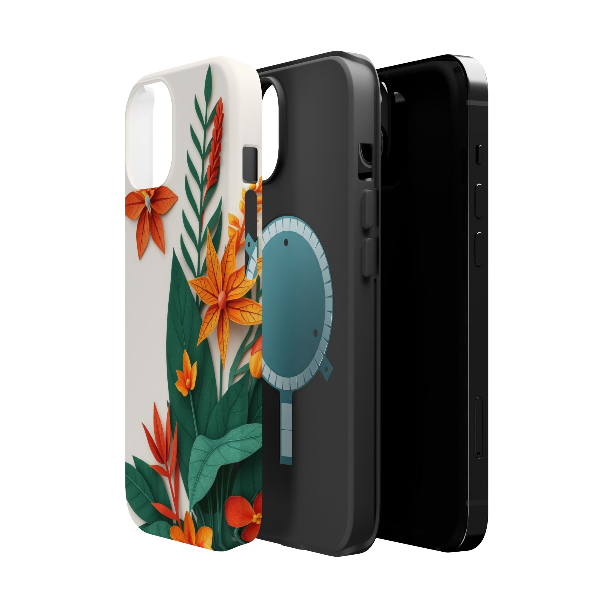 iPhone Jungle Floral Paper Cut Art Bold Modern Everyday Snap Case · iPhone Case